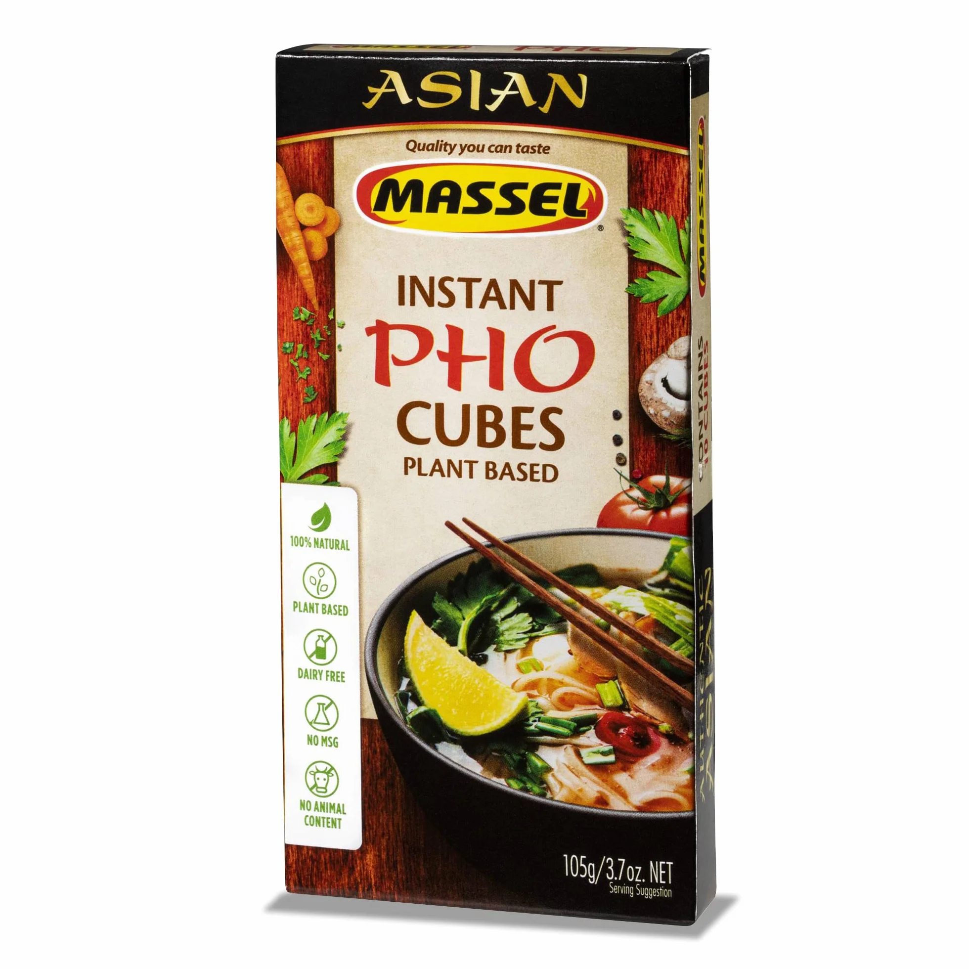 Massel Cubos asiáticos caldo instantáneo sin gluten sabor pho paquete 6 x 105 g
