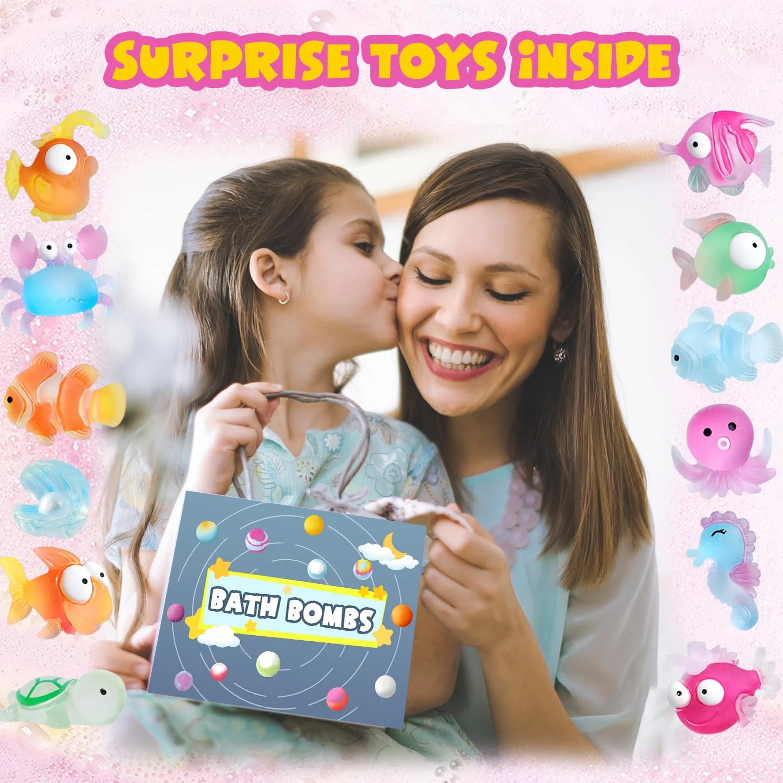 Bombas de baño para niños con sorpresa de juguete orgánicas regalos de Pascua