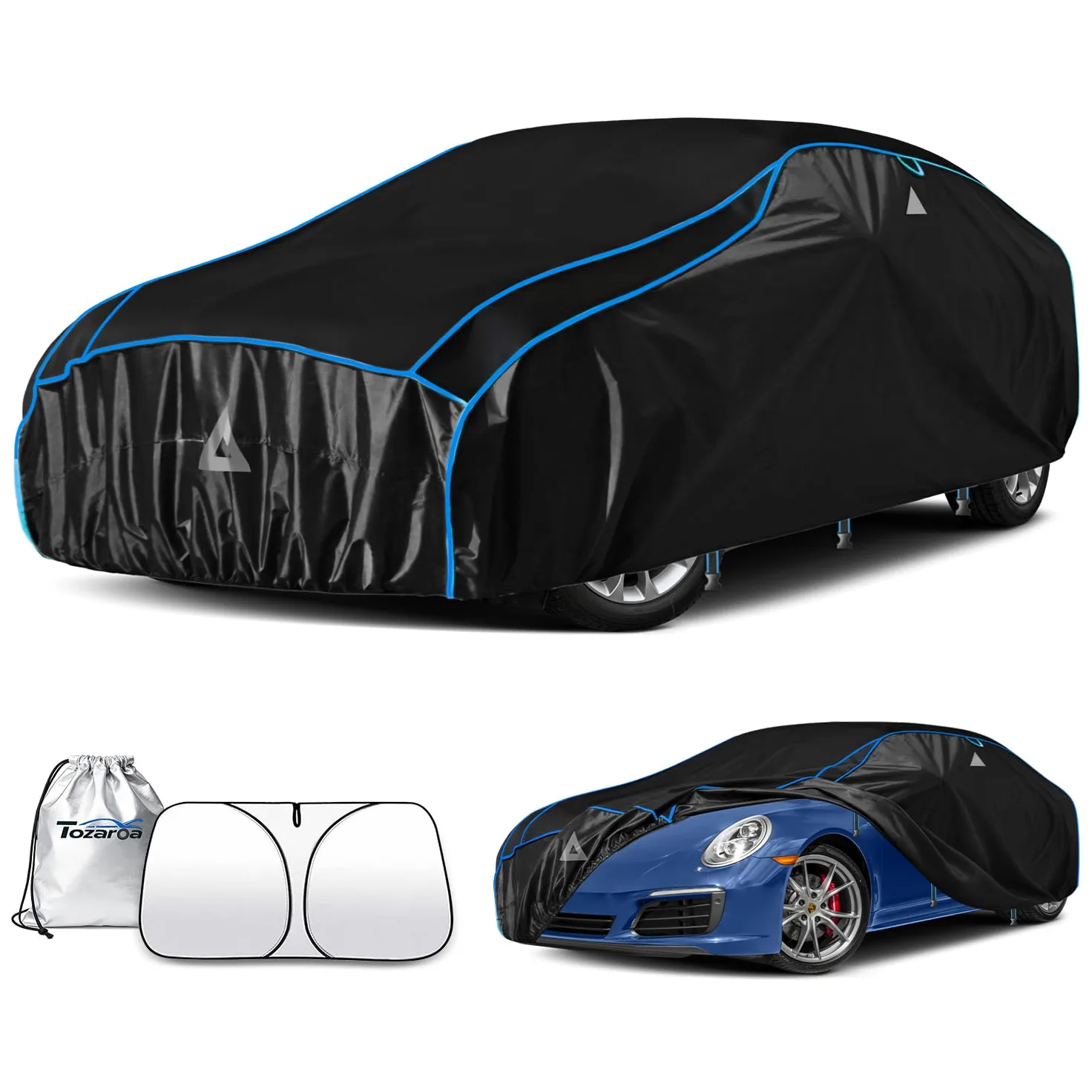 Funda Anti-Granizo para Coche - Protector de EVA Reforzado, Impermeable, Protección Solar UV, Antiviento, Incluye Visera Parasol Independiente, Apta para Sedanes y Turismos (430-460 cm)
