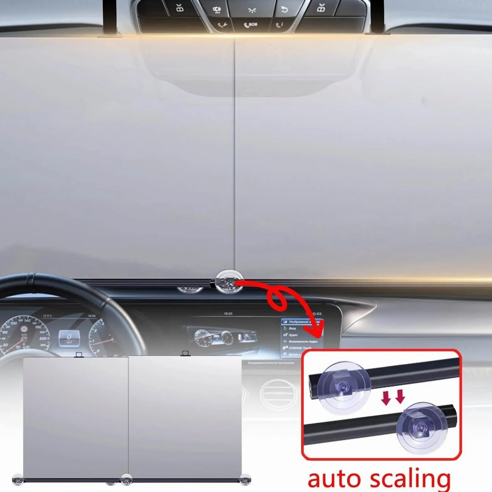 Parasol para Coche, Parabrisas Delantero Retráctil, Suministros De Verano Parabrisas para Coche