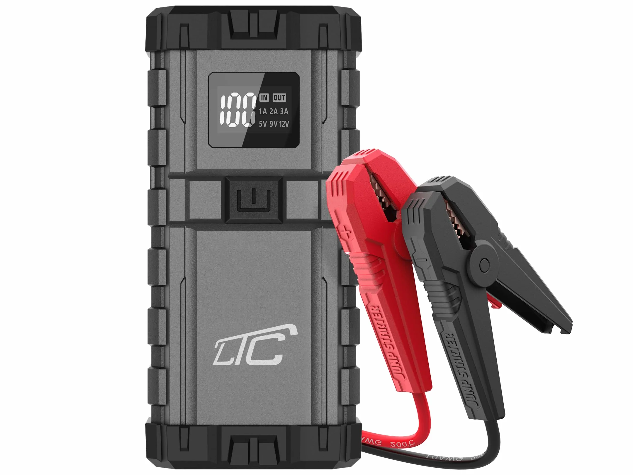 LTC Jump Starter Power Bank USB para Coche Arrancador Compacto 24000MAH/2500A Power Bank QC TYP-C PD 65W/USB out 3A DC 12V