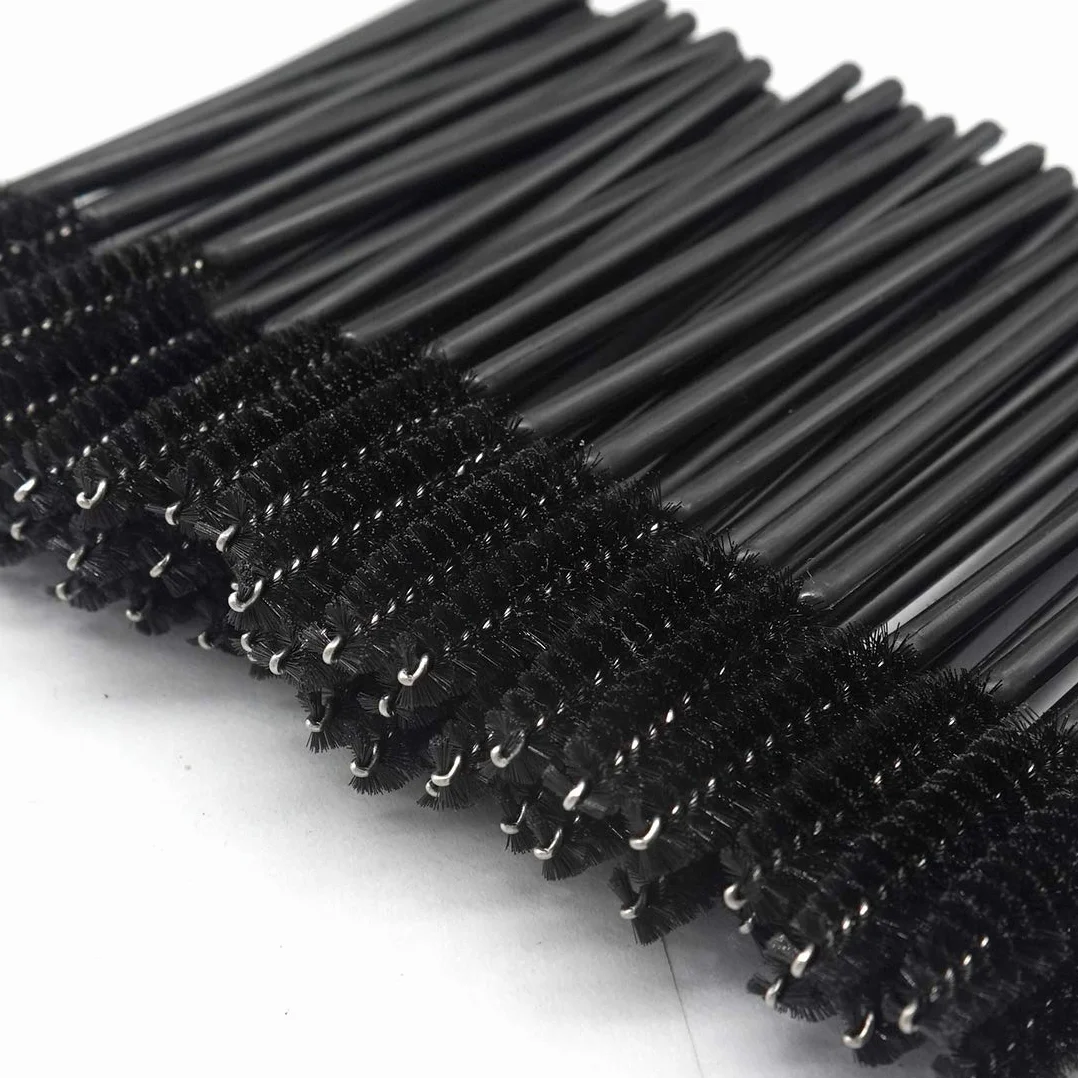 200 piezas Kits de pinceles de maquillaje desechables negro