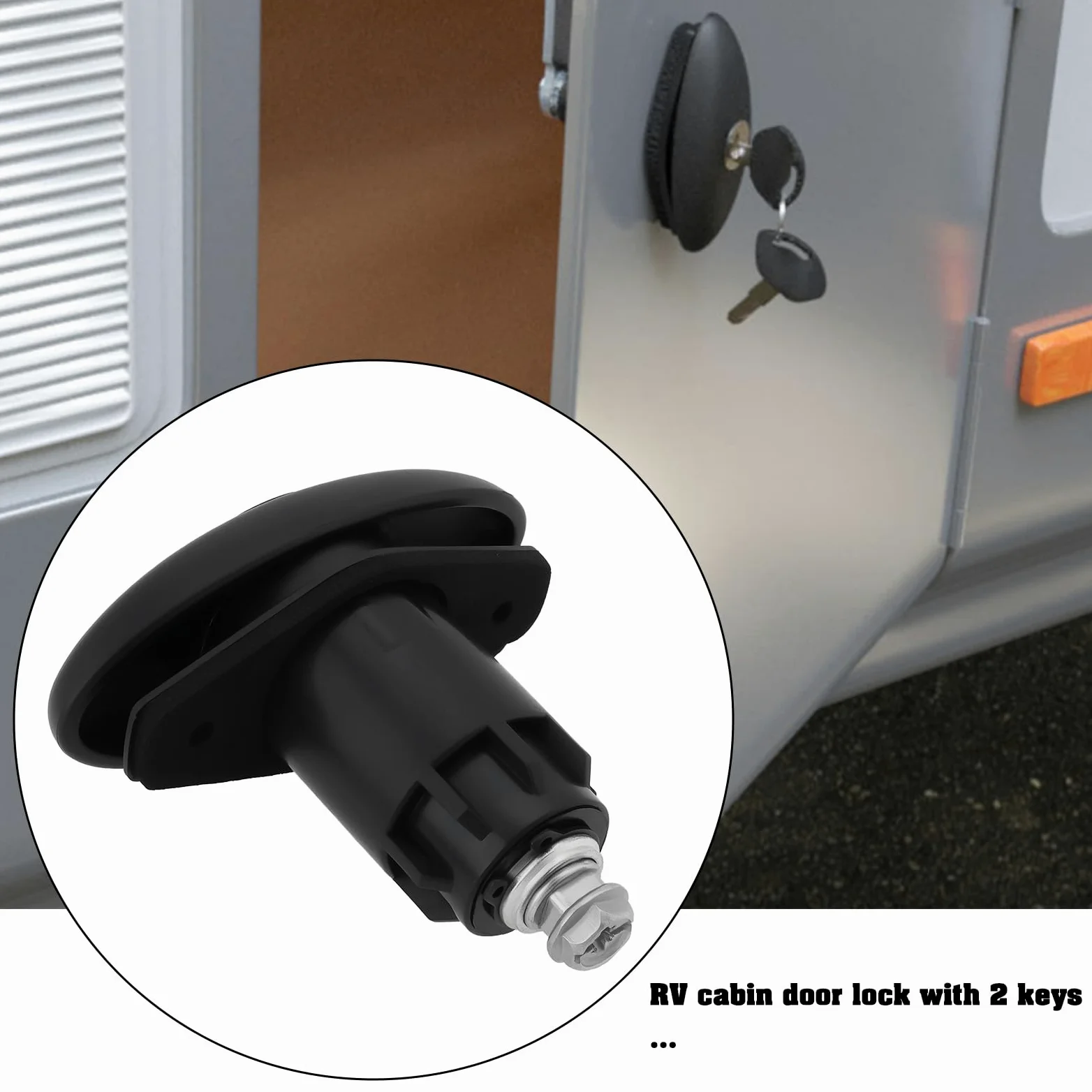 1 juego de cerradura de puerta de cabina de caravana con 2 llaves adecuada para puerta de 35 mm de grosor, cerradura de puerta de caravana con casillero de equipaje para remolques de viaje