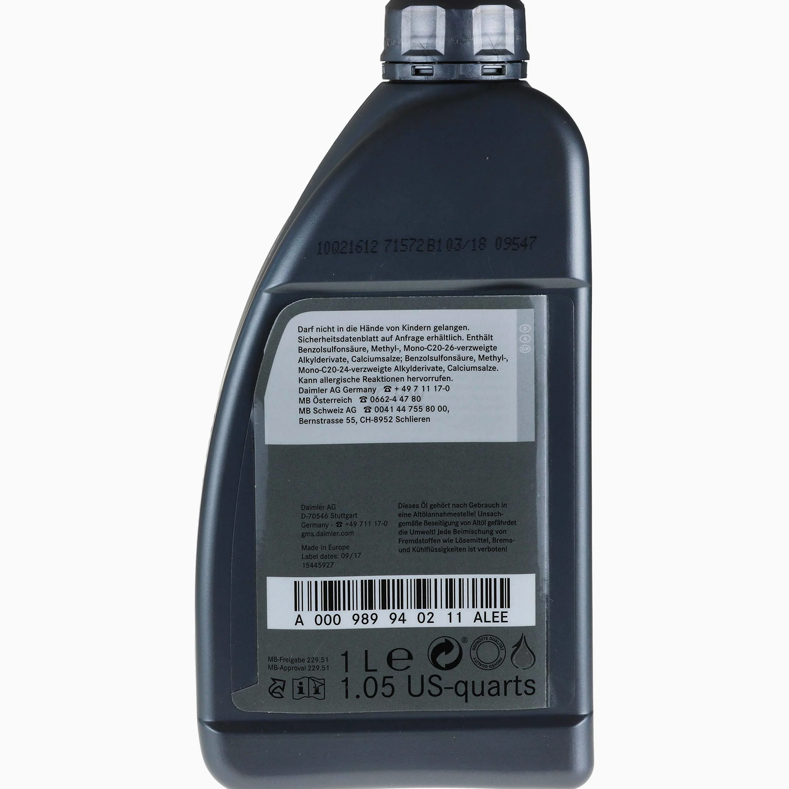 Aceite de motor sintético original 5W-30 MB (229.51), 5 litros
