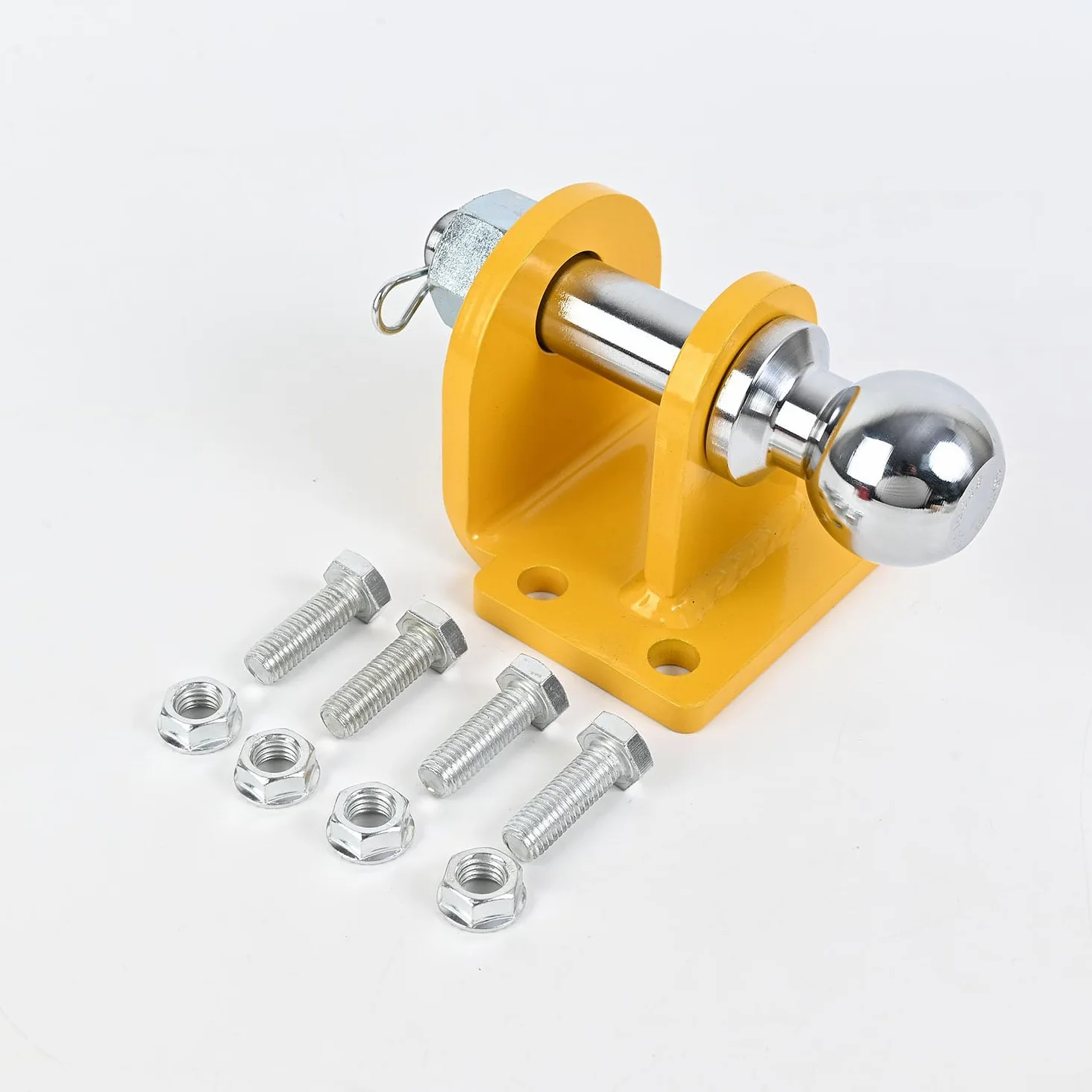 Enganche Remolque,Acoplamiento Mixto,Barra De Remolque Recta De Vástago Largo,Enganche De Remolque con Bola 50mm,para Todos Los Modelos De Vehículos,Cabezal Esférico De 70,8 mm(Amarillo)