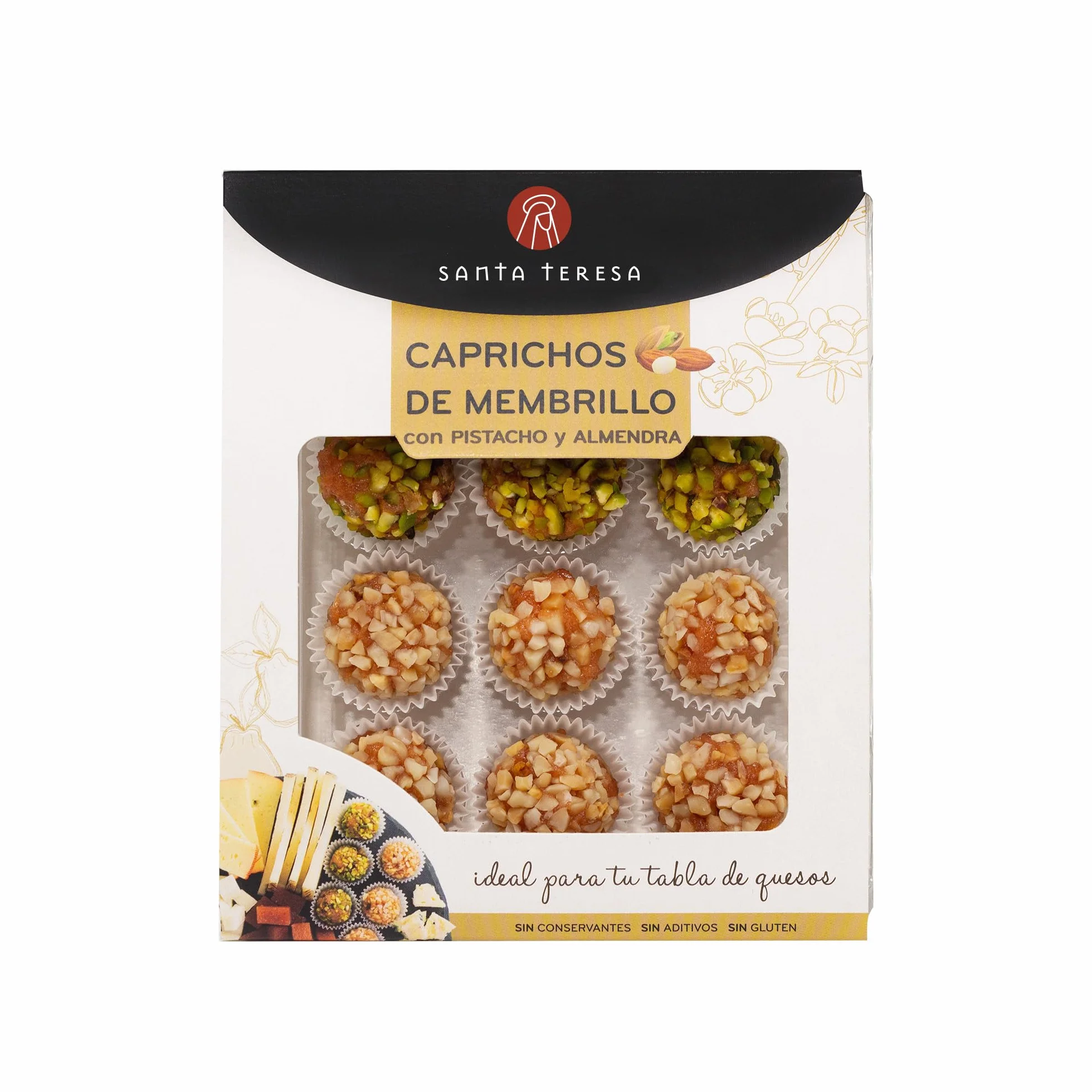 Santa Teresa Caprichos de Membrillo Bocaditos Membrillo con Pistacho y Almendra Tostada 120g