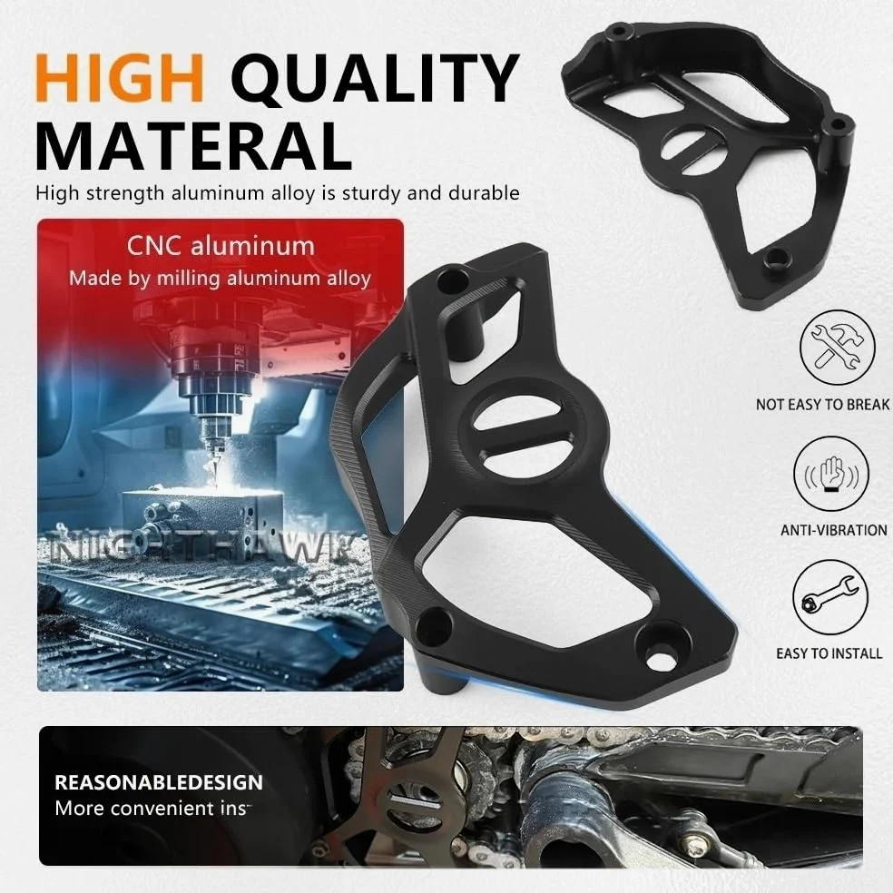 Protector cadena Moto Cadena Protector Ajuste Para Cfmoto 800MT 800NK Protector De Piñón De Motocicleta Cubierta De Sensor Protector De Cadena | Silvery A SET