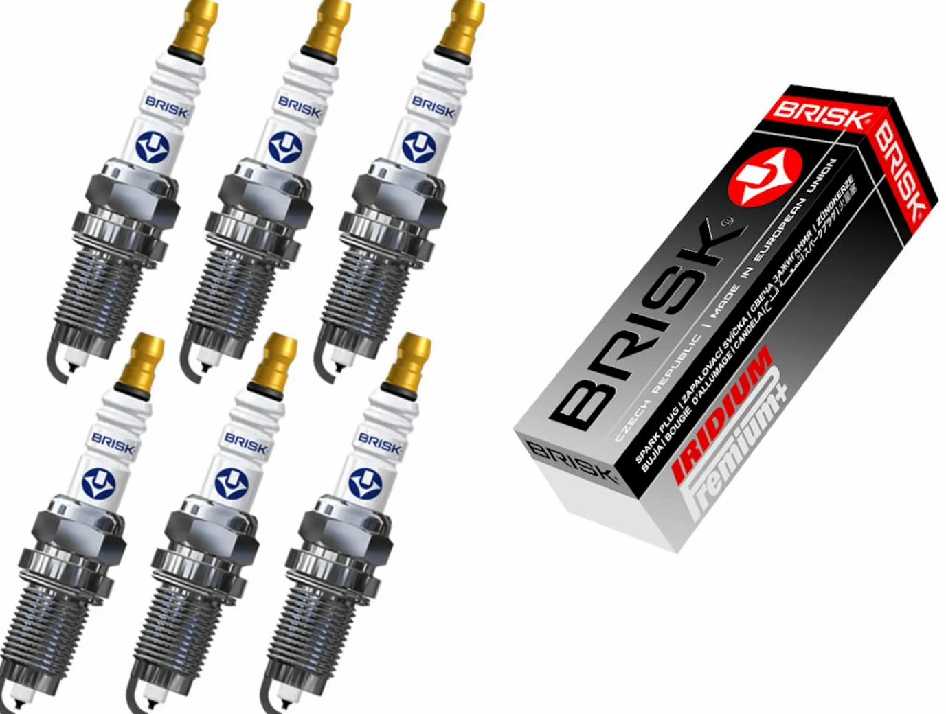 BRISK Iridium Premium+ Plus P3 1621 Bujías de Encendido, 6 piezas