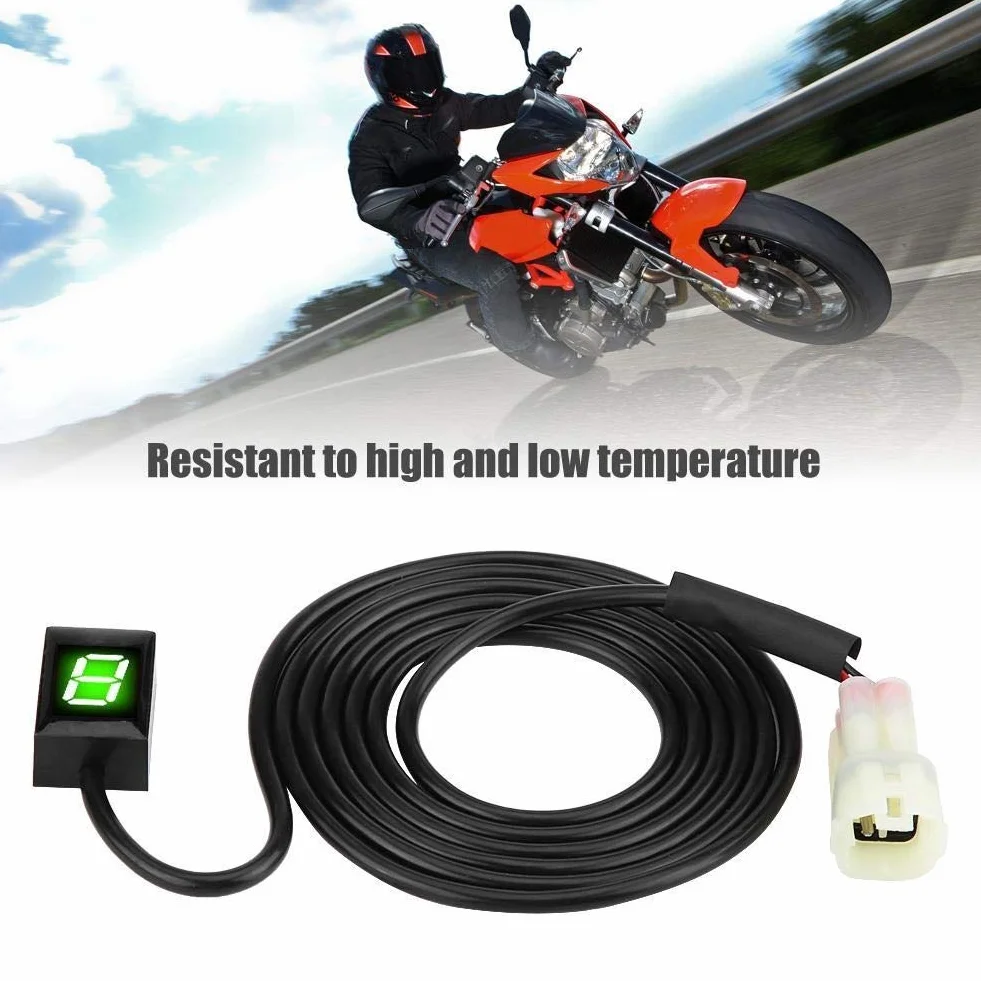 KSTE Indicador Engranaje, Indicador de Engranajes Motocicleta ECU Plug Monte 6, Indicador de Velocidad de Engranajes Digital, la Palanca de Cambios de Pantalla Compatible con Kawasaki