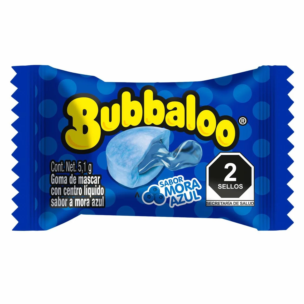 Bubbaloo Adams goma de mascar 47 pz varios sabores