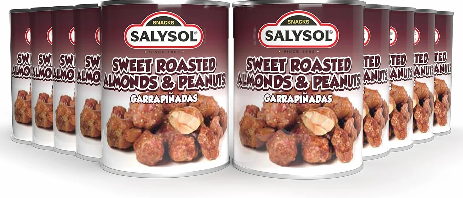 SALYSOL Frutos secos garrapiñados mezcla 10x50g almendras tostadas cacahuetes