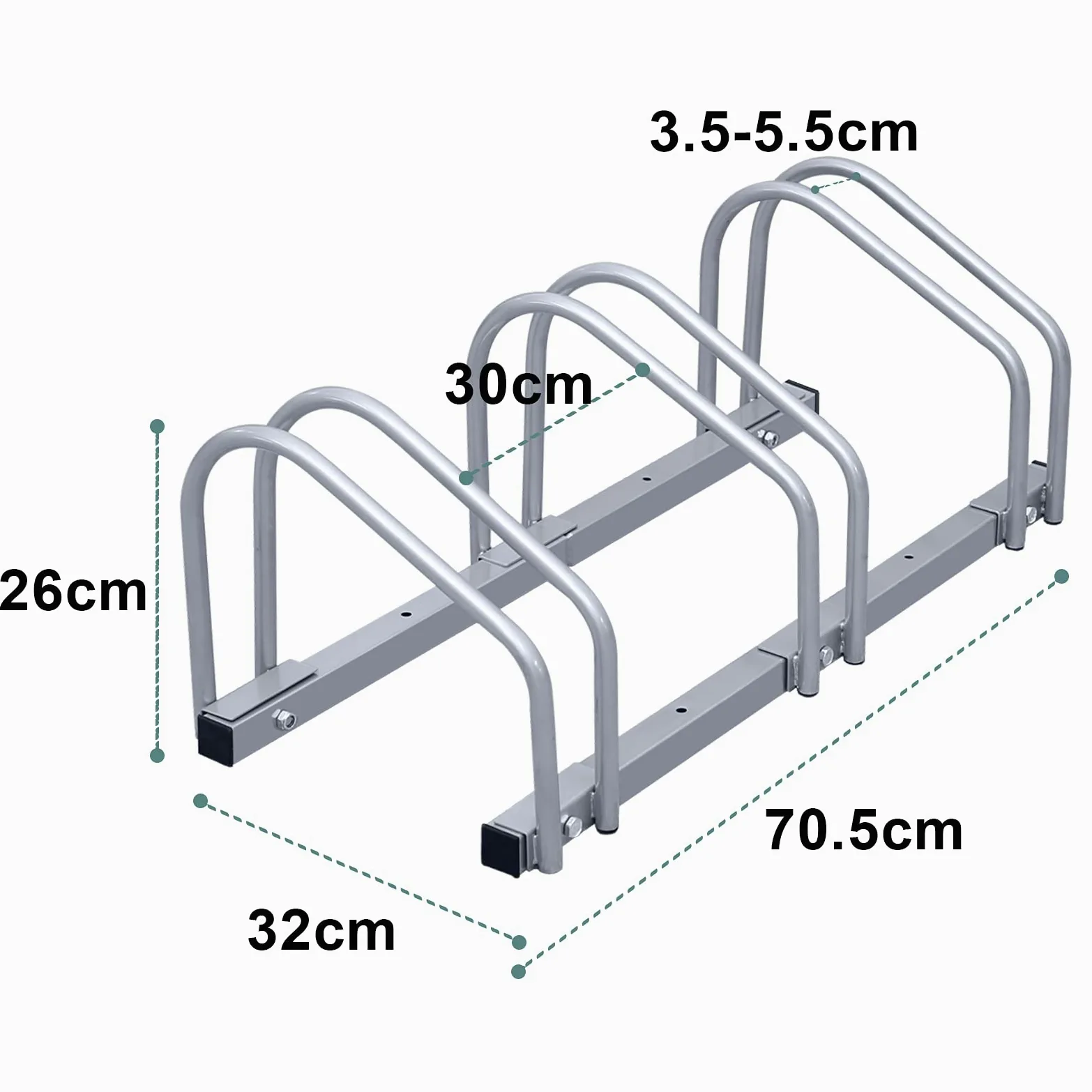 Portabicicletas Aparcamiento Portabicicletas | Soporte de rueda con soporte de pared | 3 estacionamientos para bicicletas | Adecuado para neumáticos de 35-55 mm | acero galvanizado 3 he