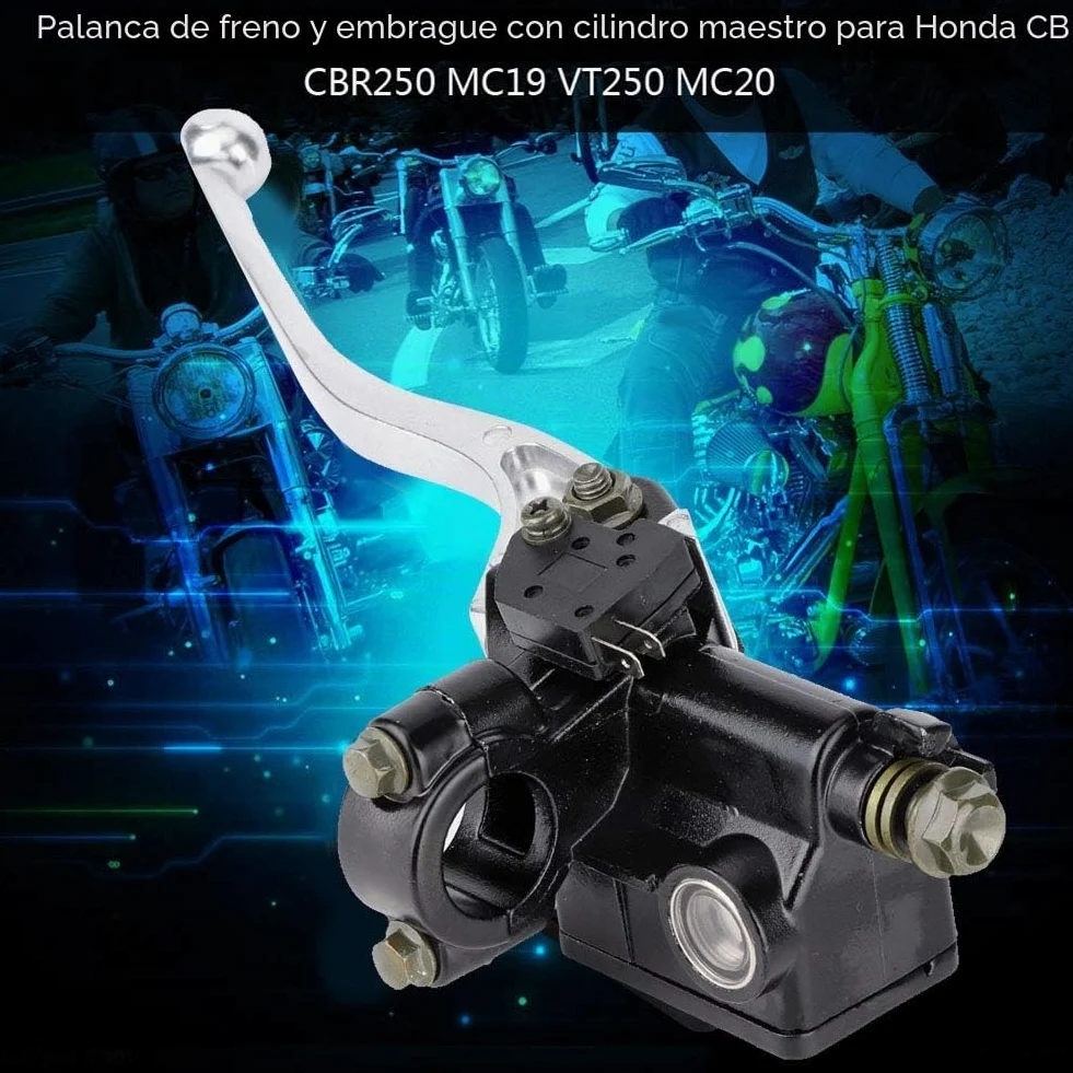 Terisass Maneta de la Motocicleta Embrague Freno, Bomba de palanca de Freno de Motocicleta 7/8" 22 mm Aleación de aluminio Freno delantero Derecho Cilindro Maestro Principal