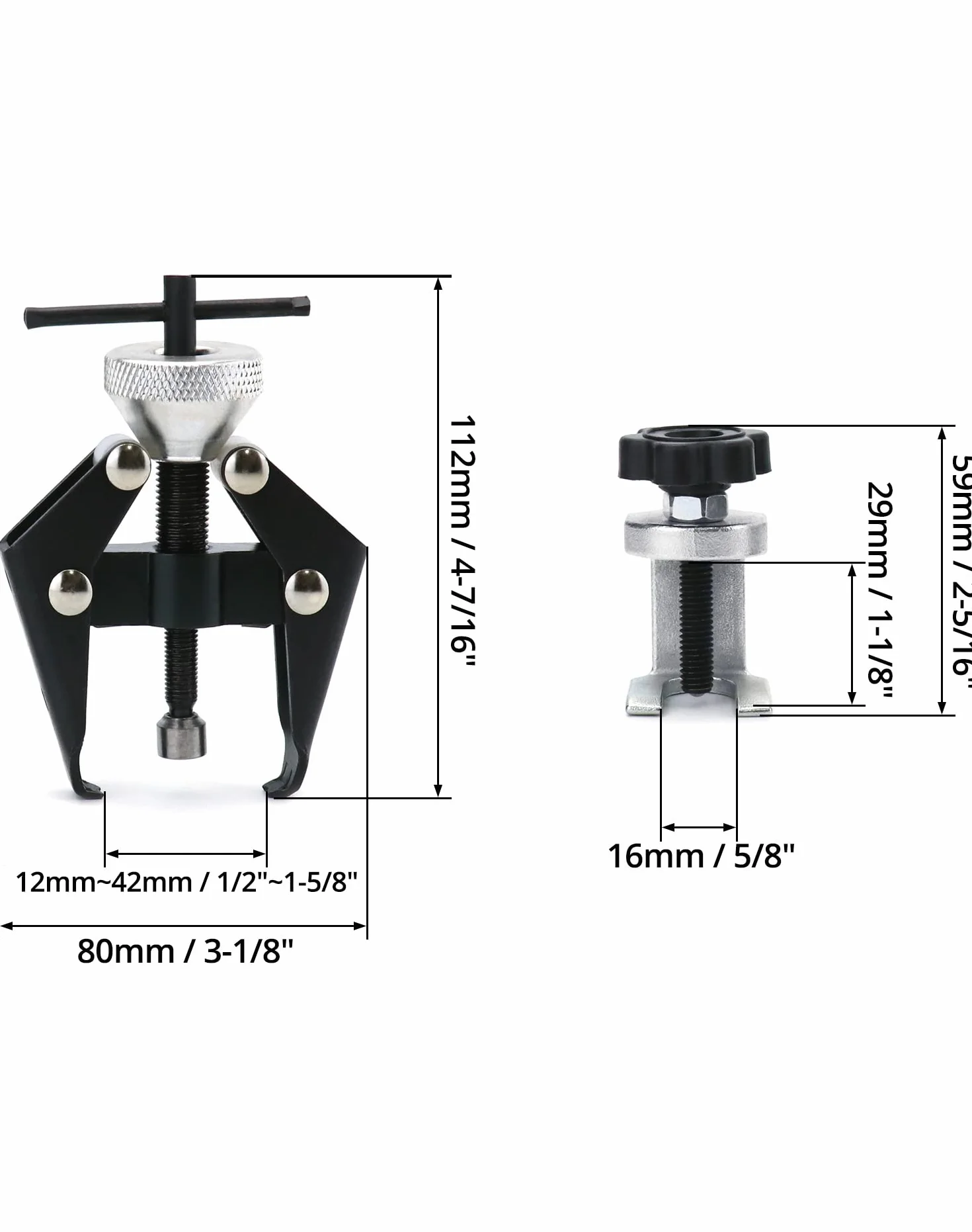 QWORK® 2 piezas extractor de brazo de limpiaparabrisas y extractor de terminales de batería, ajustable, apertura máxima de 36 mm y 16 mm