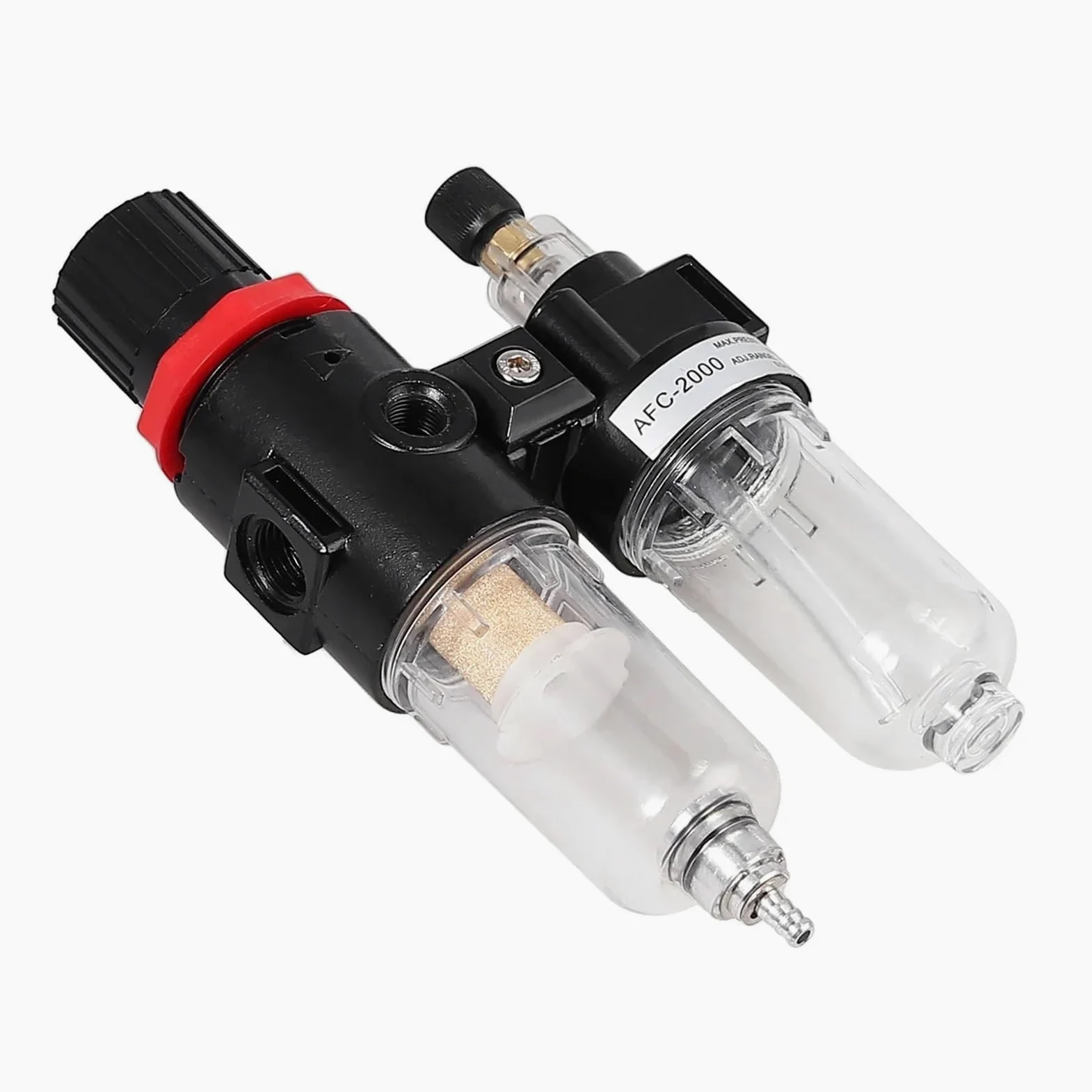 Válvula reductora de presión for compresor de aire de 1/4", separador de aceite y agua, regulador y filtro, con núcleo de cobre plástico, AFC2000(Plastic core)