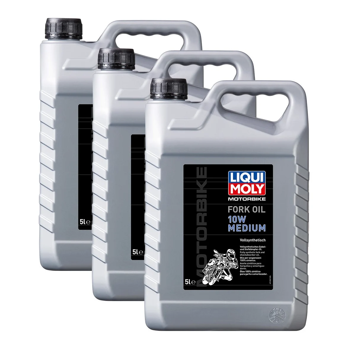 3 x Liqui Moly 1606 Motor Bike Fork Oil 10 W Medium motocicleta de horquilla (5L
