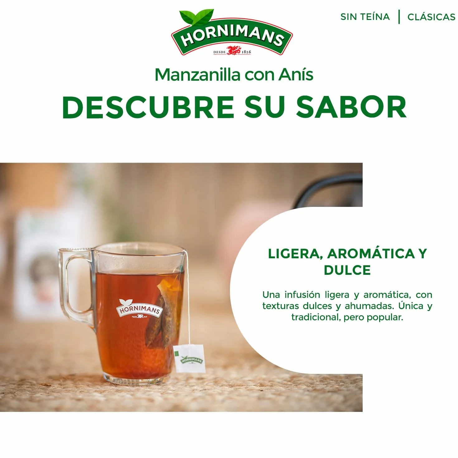 Hornimans Manzanilla con Anís Infusión 25 bolsitas Sin Teína