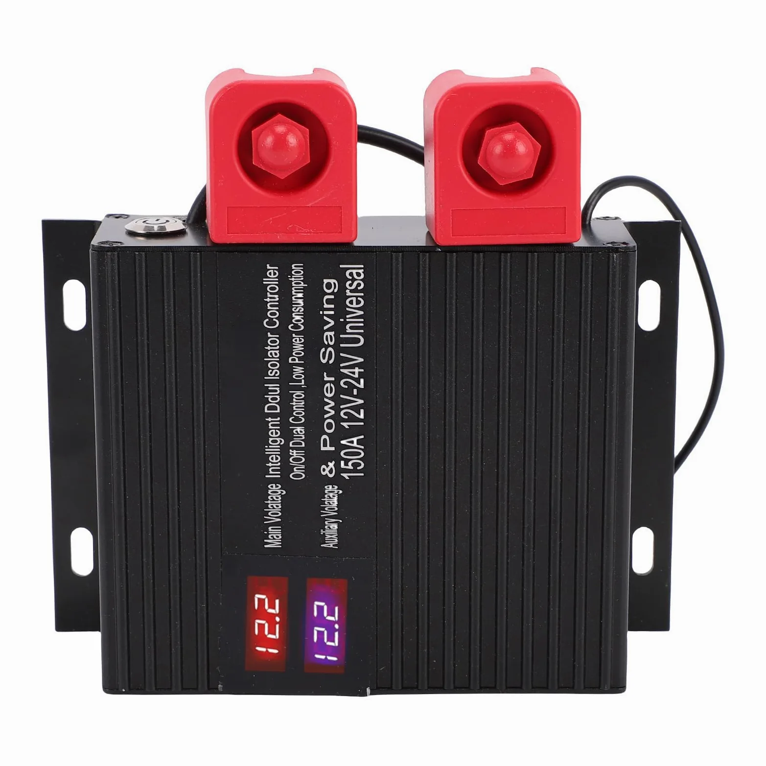 RiToEasysports Aislador Inteligente de Batería Dual, VSR Inteligente de 12 V 24 V en Aleación de Aluminio, Pantalla de Voltaje LCD, Desconexión Automática de 5 Segundos, Arranque de Emergencia, para