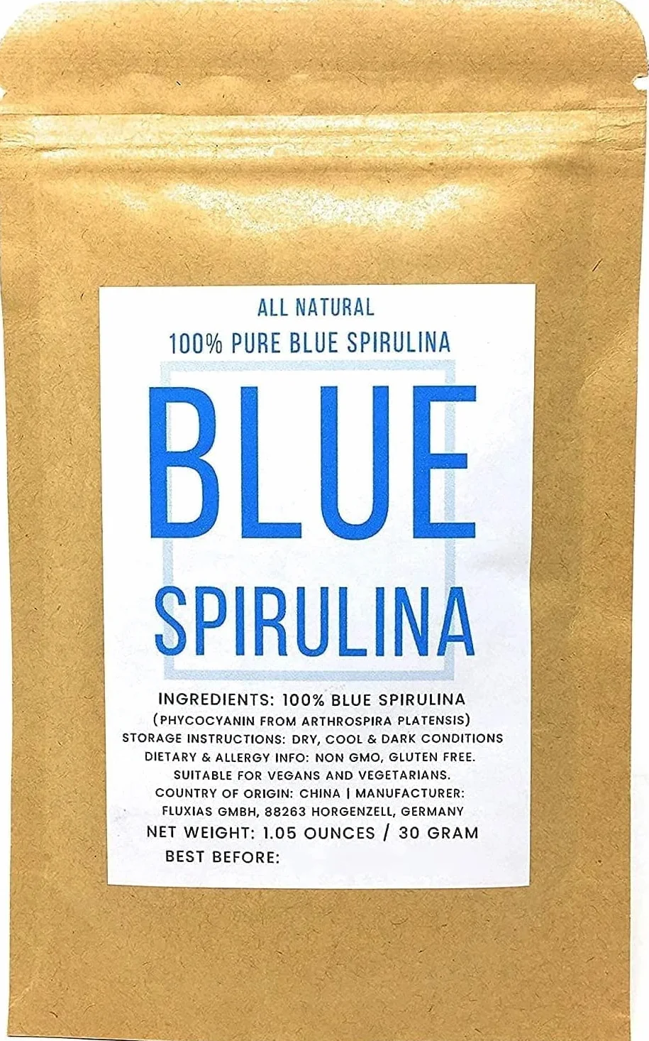 Polvo De Espirulina Azul 100% Puro - Ficocianina - Colorante Alimentario Azul Profundo - Arthrospira Platensis