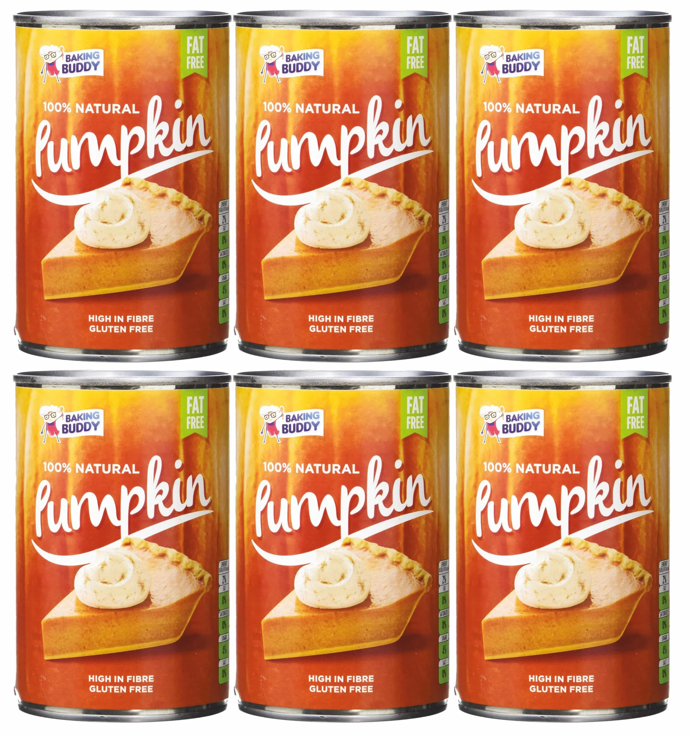 Puré de calabaza enlatado 425 g x 6, 100% natural, relleno de pastel de calabaza