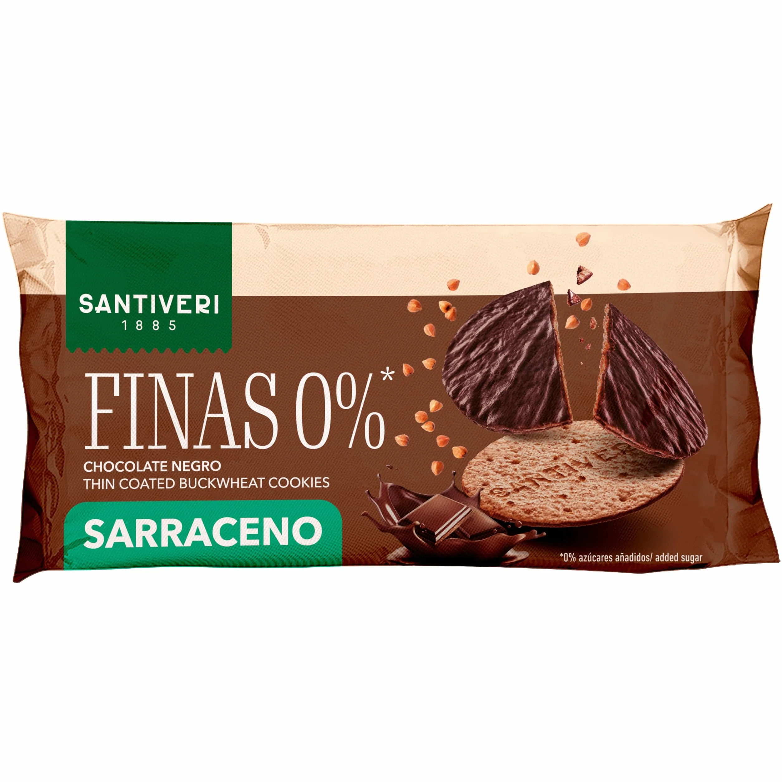 SANTIVERI Galletas Finas 0% Sarraceno y Chocolate Negro