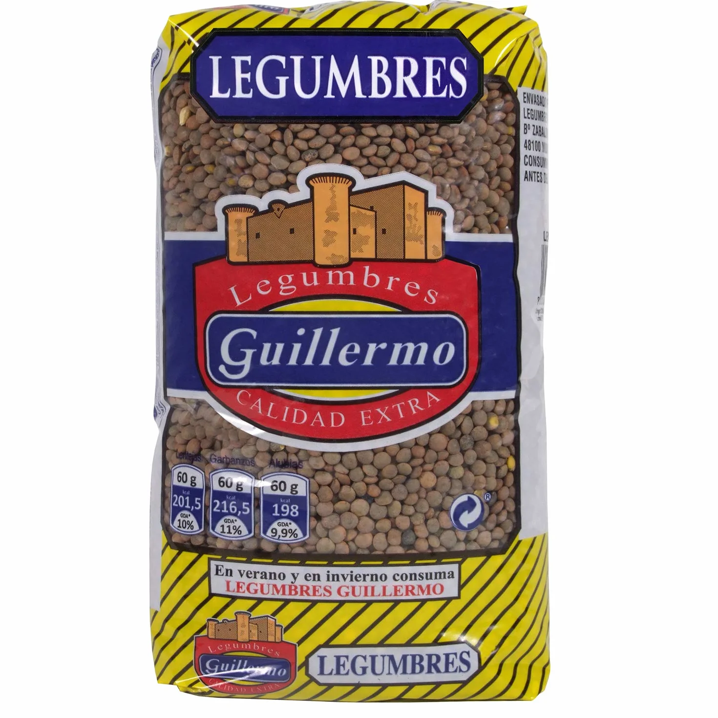 Lenteja pardina Paquete 1 kg Calidad Extra