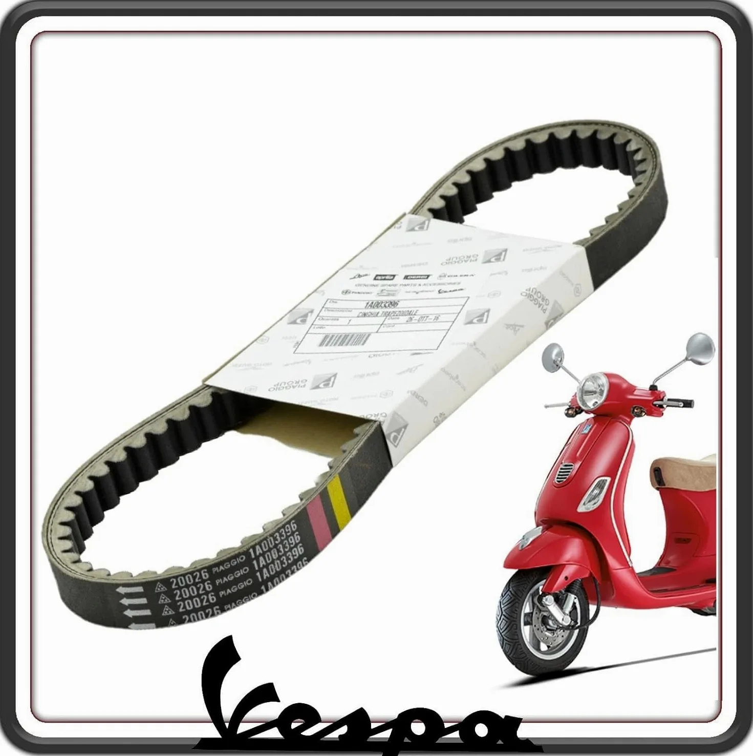Correa de transmisión para Piaggio Vespa SPRINT 4T 125 de 2014 a 2019 - Liberty 4T 3V 125 de 2013 a 2017 - Vespa Primavera 4T 3V 125 de 2013 a 2019 - Vespa LX 125 de 2013 a 2019 018 Original