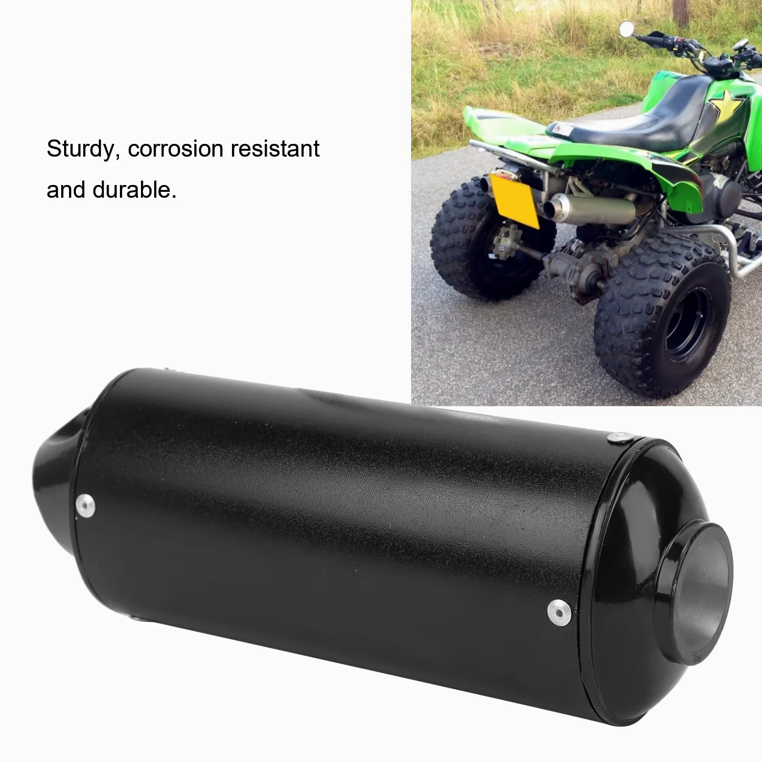 Fydun Tubo De Silenciador De Escape De 32 Mm / 1,3 Pulgadas Silenciador Del Silenciador De Escape Piezas De Modificación Negro para ATV Pit Bike