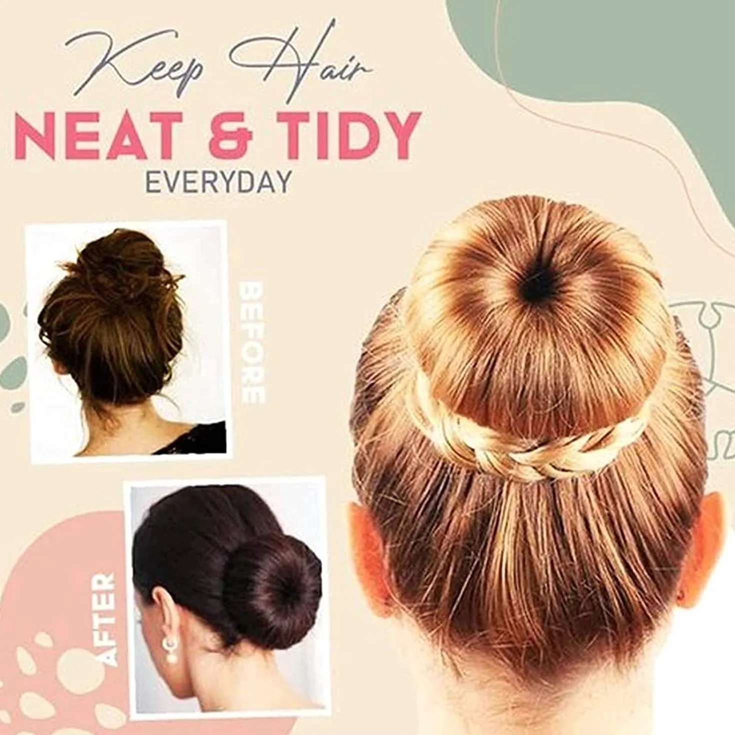 Donut Hair Bun Maker Set 4 Pcs Hair Bun Shaper for Women Girls
