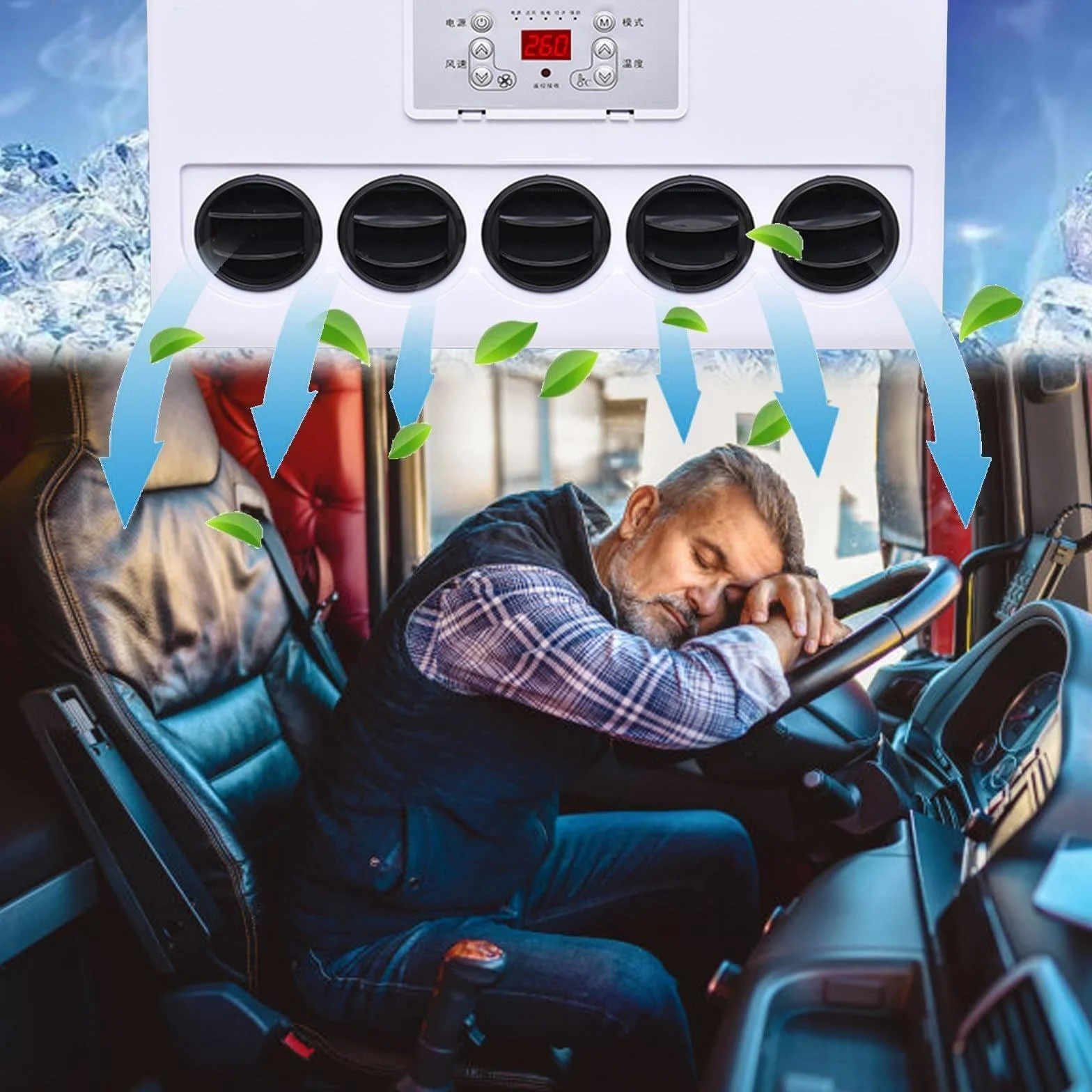 12V/24V Aire Acondicionado Split Para Vehículos Recreativos, Enfriamiento Rápido, Bajo Ruido, Para Cabina Remolques