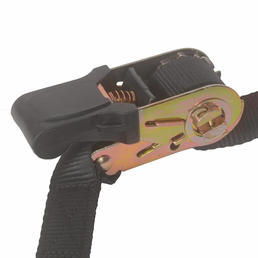 MOTO4U Correa de amarre universal para motocicleta con tensor de cinturón - Correa de amarre para rueda trasera de motocicleta en negro
