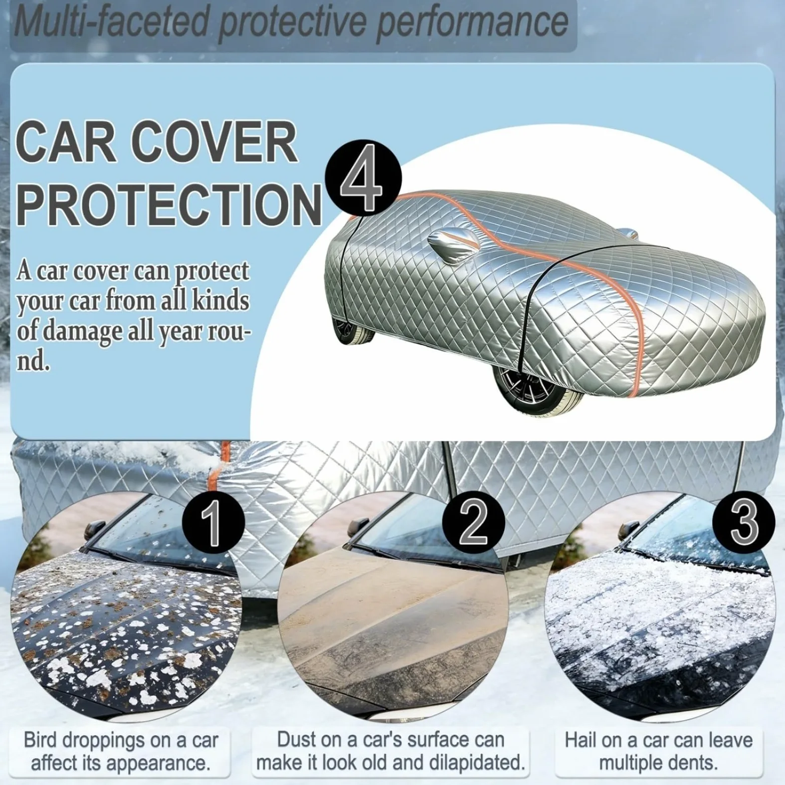 Funda para Coche Antigranizo para BMW M6 E63 Coupe 2005-2011,Funda Coche Exterior,Engrosamiento ProteccióN contra Granizo,Impermeable Transpirable Anti-UV Antipolvo