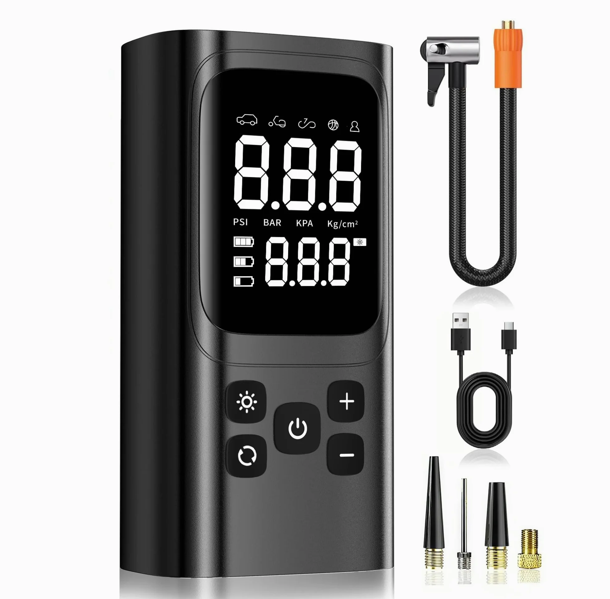 Compresores de Aire portátiles Inflador de neumáticos con Bomba de Aire portátil, compresor de Aire de 150PSI con manómetro Digital para Coche, Bicicleta y Motocicleta Inflador Ruedas Coche