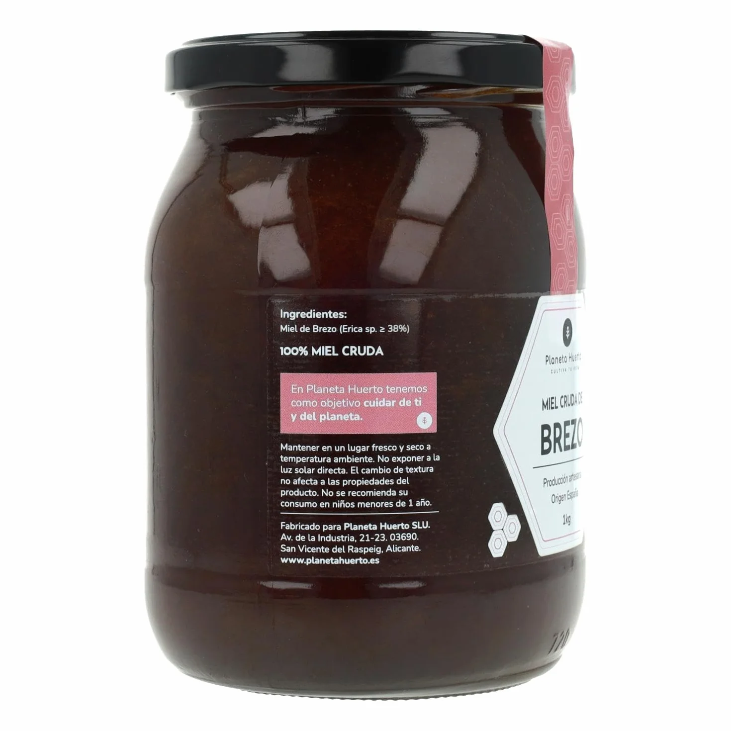 Miel Cruda de Brezo 1 Kg 100% Natural - PLANETA HUERTO, Sin Filtrar, Origen España