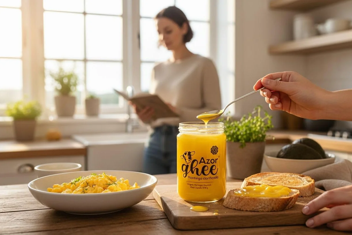 AzorGhee Ghee Premium Artesanal de las Azores 300 gr Mantequilla Clarificada 100% Natural Sin Lactosa Sin Caseína Sin Aditivos