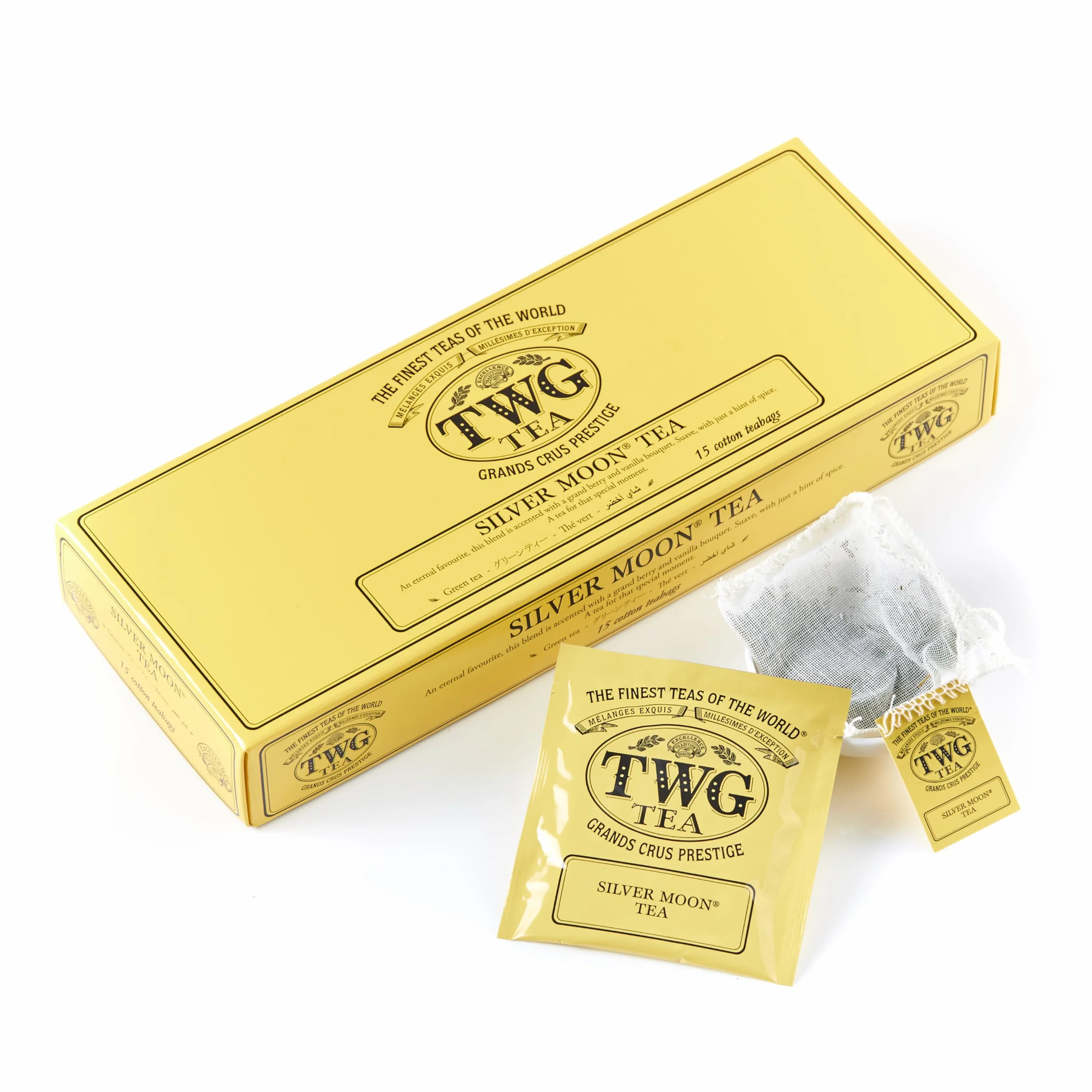 TWG Tea Silver Moon Tea Verde Gran Baya y Vainilla 15 Bolsitas Caja Regalo