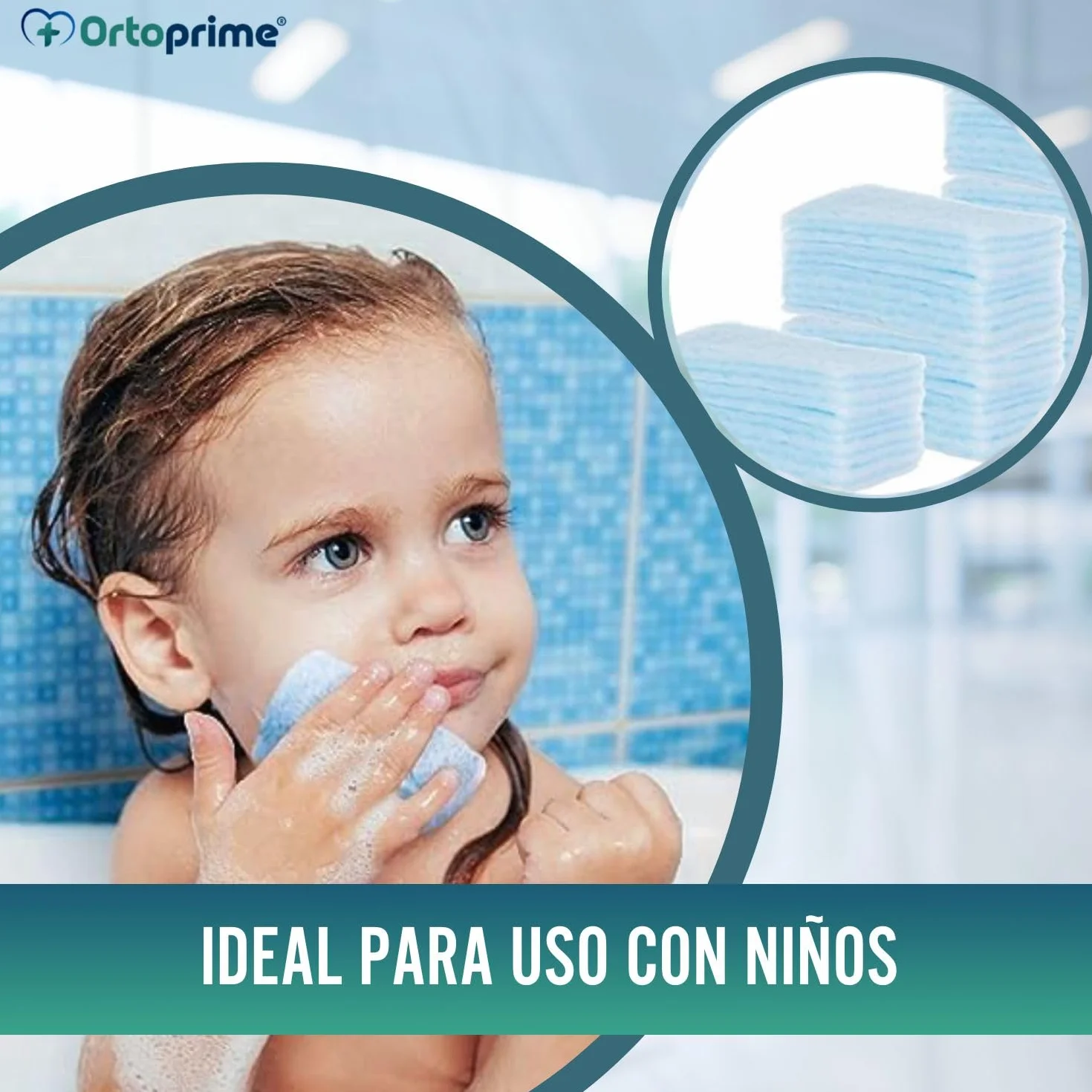 OrtoPrime 240 Esponjas Jabonosas Desechables Hipoalergénicas Suaves - Toallitas Jabonosas para Bebes Niños y Adultos