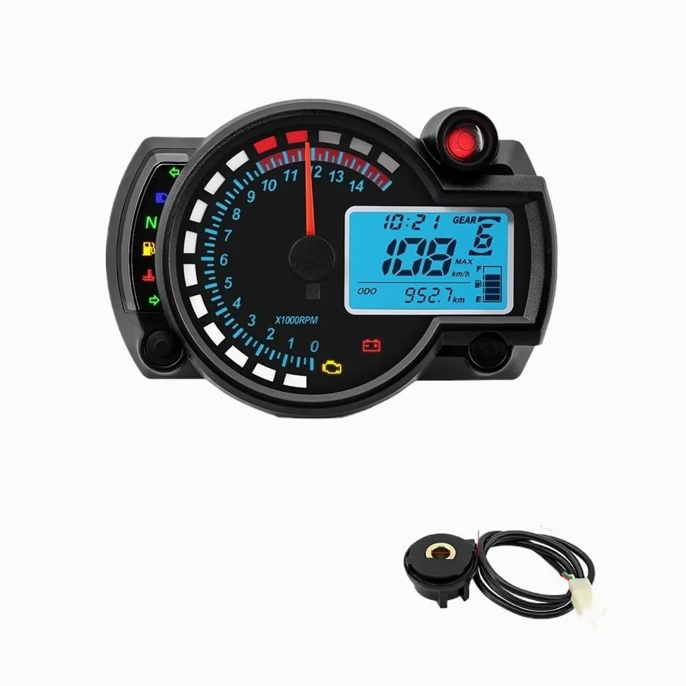Velocímetro Digital para motocicleta para panel contador de | Aplicación: Medidor digital universal para motocicleta para panel contador de horas de 7 colores para motocross.