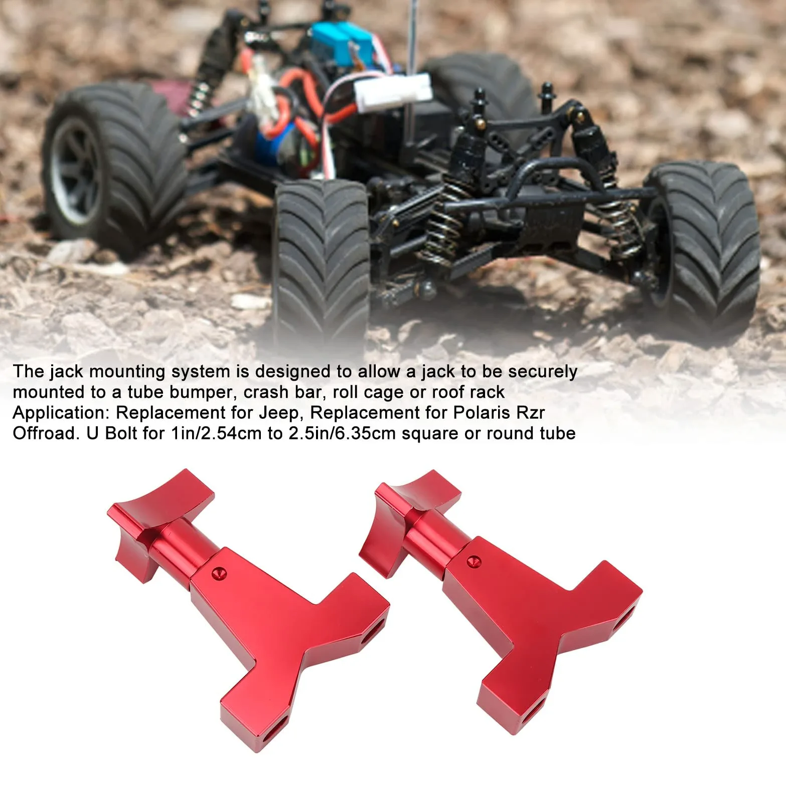 Lift Jack Mount 6061 Billet Aluminio Rojo Anodizado Reemplazo para Offroad 1in a 2.5in Tubos Redondos Cuadrados
