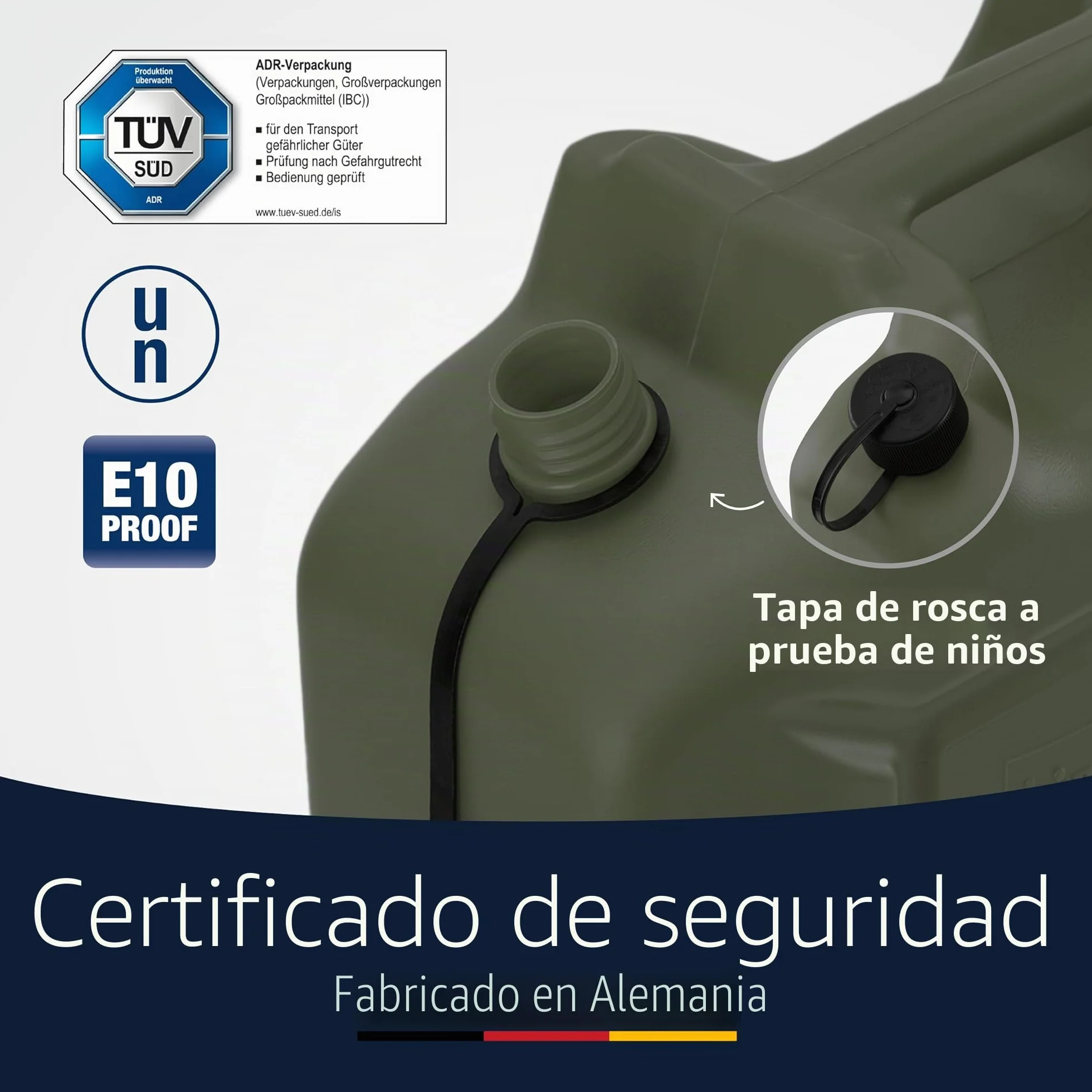 Hünersdorff 802010 Bidón para Carburante, Verde, 20 l