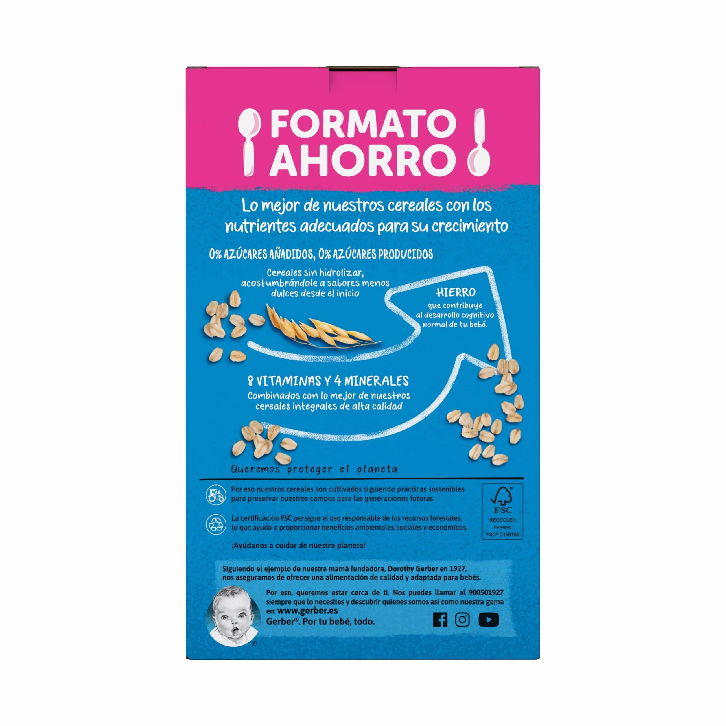 Gerber Papilla Multicereales Y Galleta 0% Azúcares Añadidos, 510 G