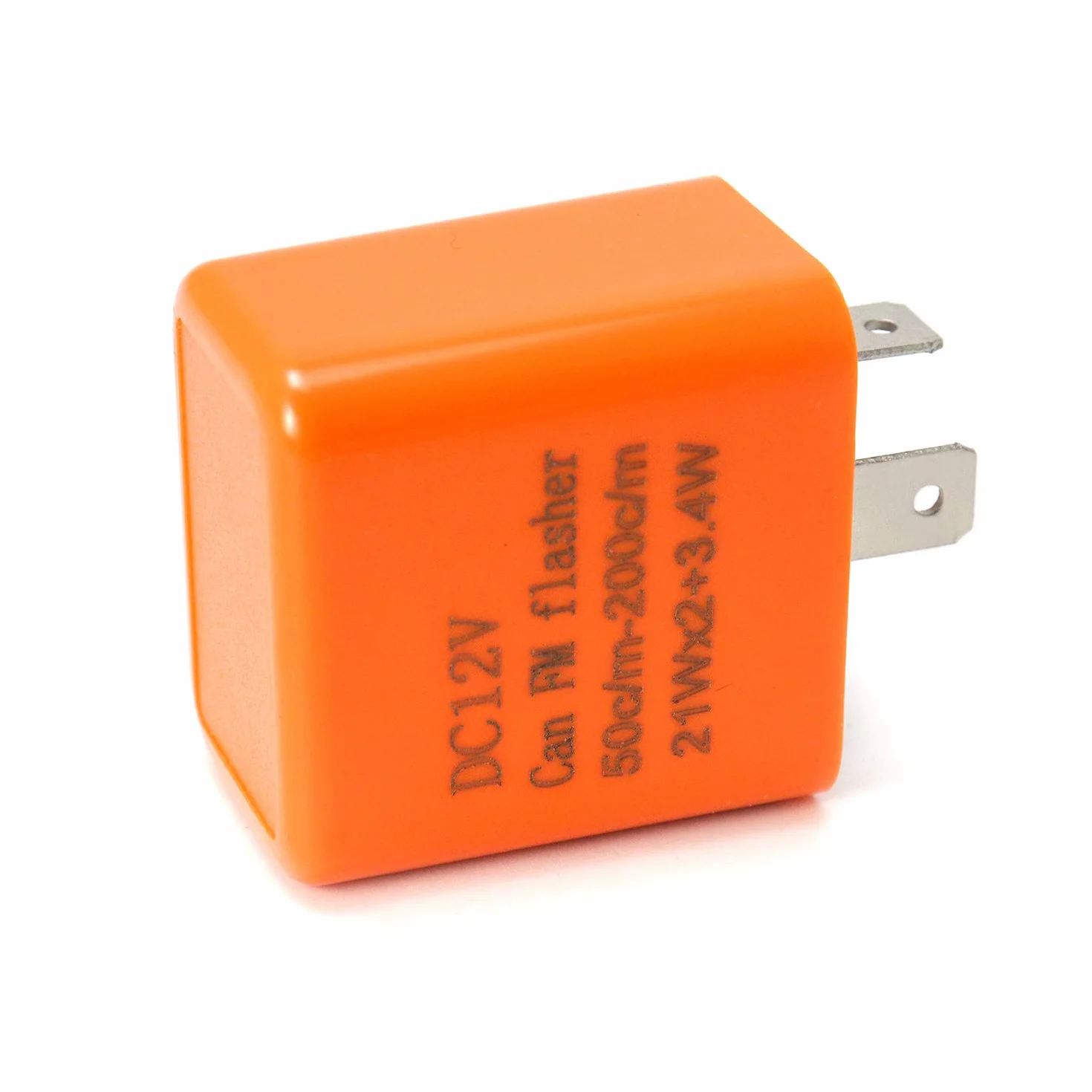 QWORK 2 Pin 12V Universal Relé Intermitentes, Relé LED Ajustable de Moto, Naranja, 2 Piezas