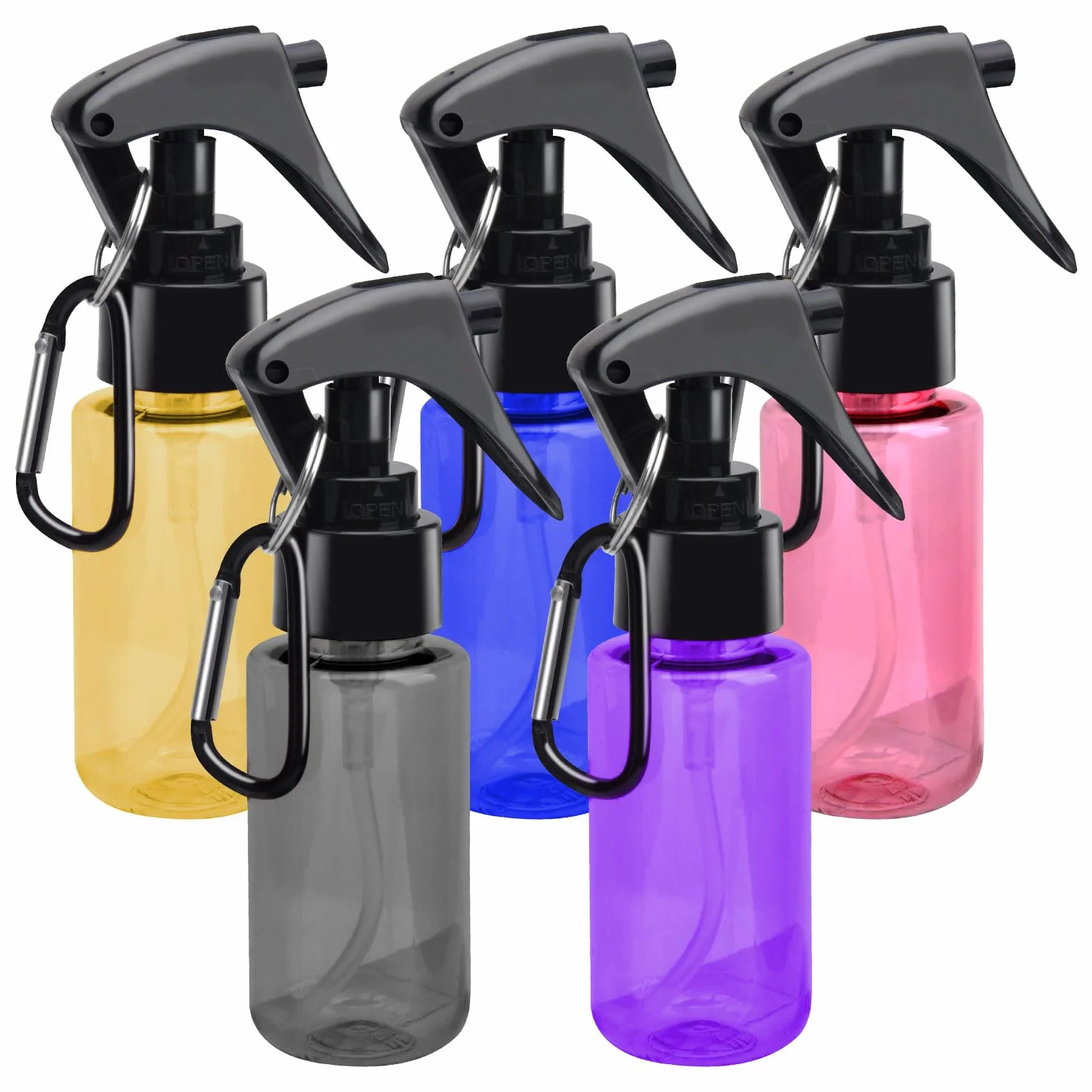 HENGBIRD Pequeña Botella Pulverizadora 60 ml, 5 Piezas, Mini Botellas de Espray de Agua Transparente para Viaje