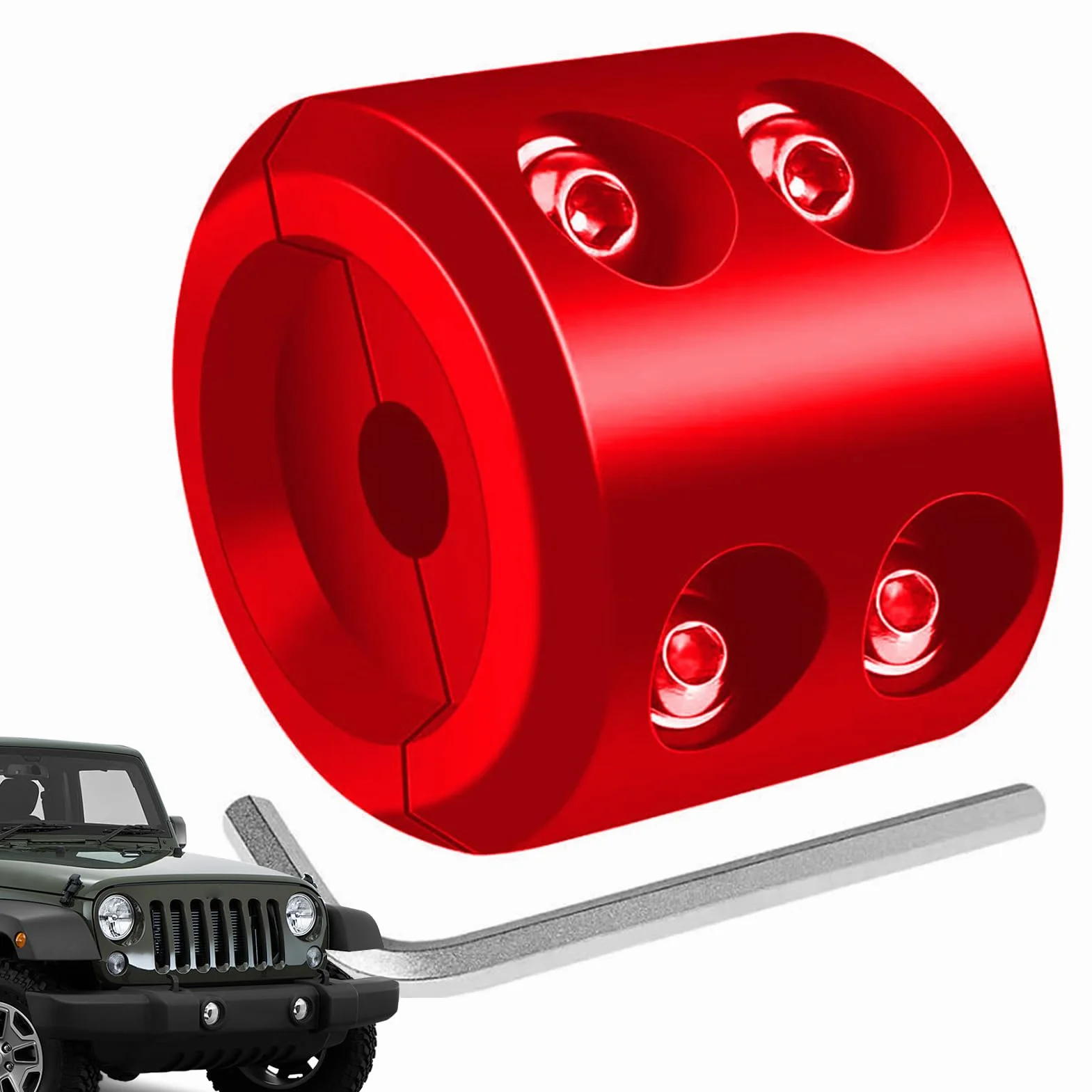 Tope de goma Winch Hook: tapón de cuerda de servicio pesado, protector de caucho duradero para cable sintético | Accesorio de modificación del automóvil para gancho de remolque todoterreno, seguri