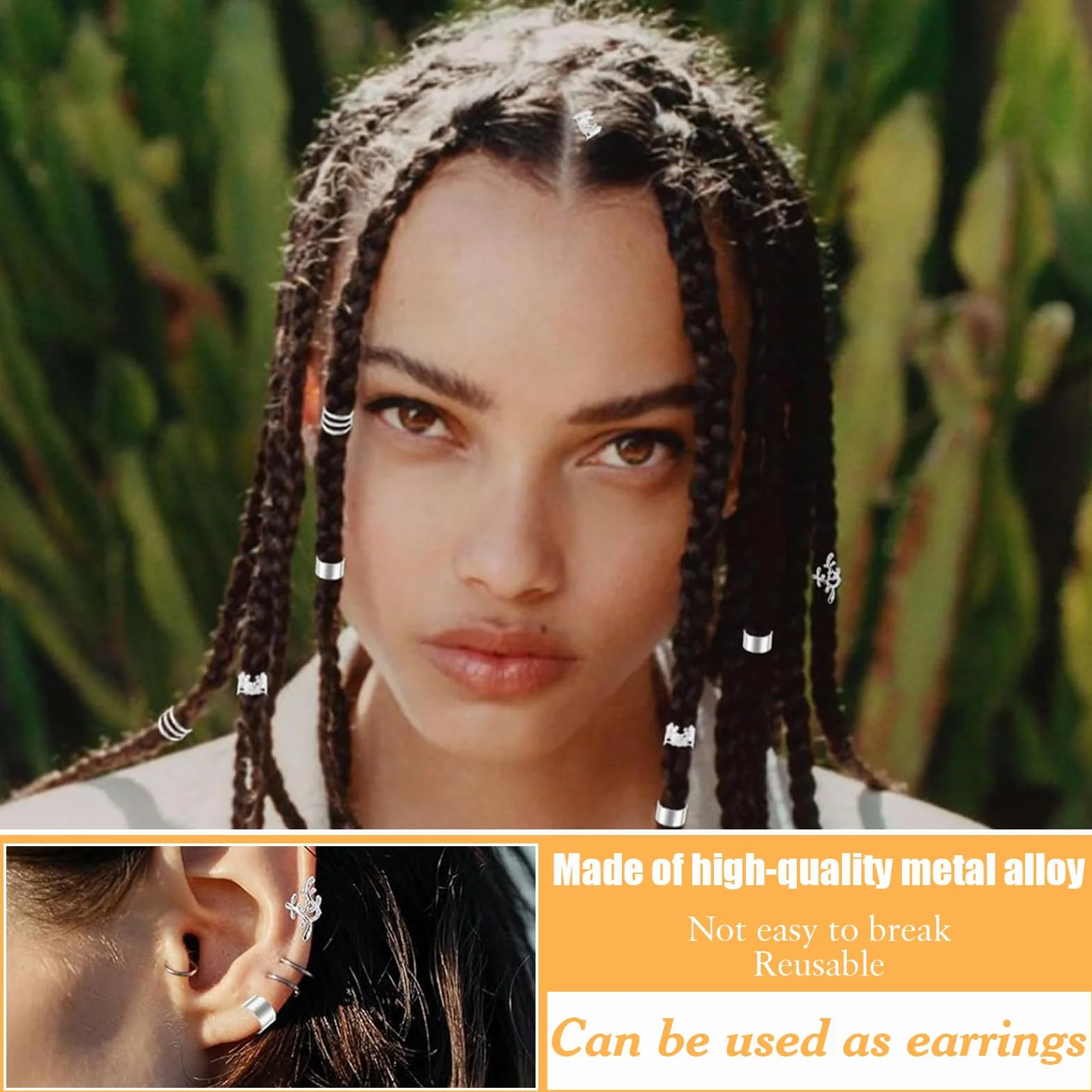 Accesorios Pelo Trenza 120 Piezas Cuentas Cabello Rastas Ajustables Mujer Hombre Decoración Fiestas