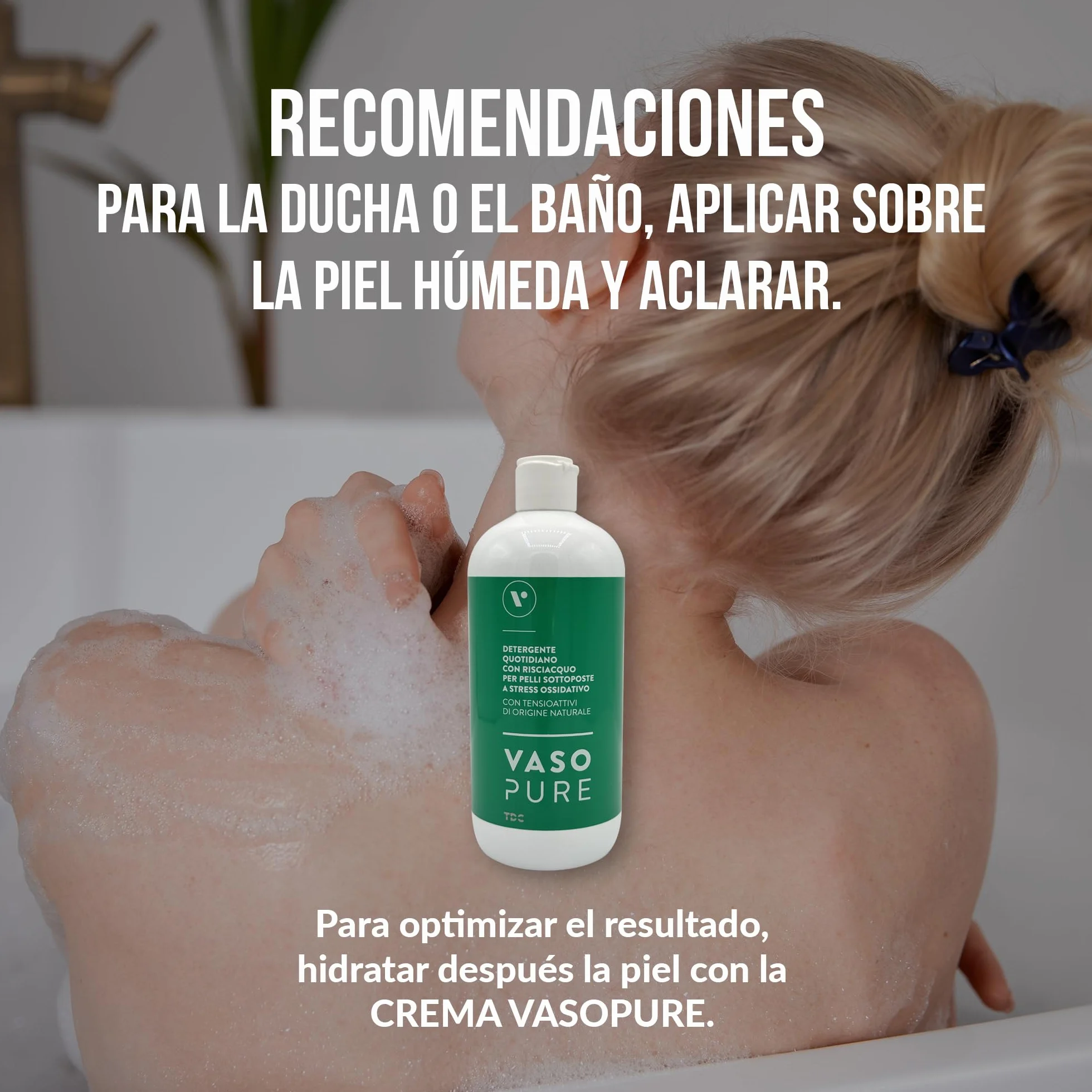 VASOPURE JABÓN DUCHA 500 ml CUIDADO AVANZADO PIEL LINFEDEMA LIPEDEMA