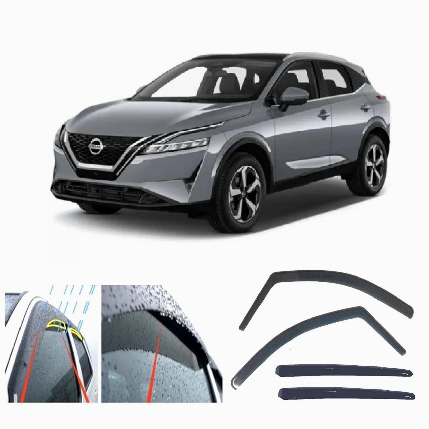 Deflectores de viento para Nissan QASHQAI (J12) 2021-2025