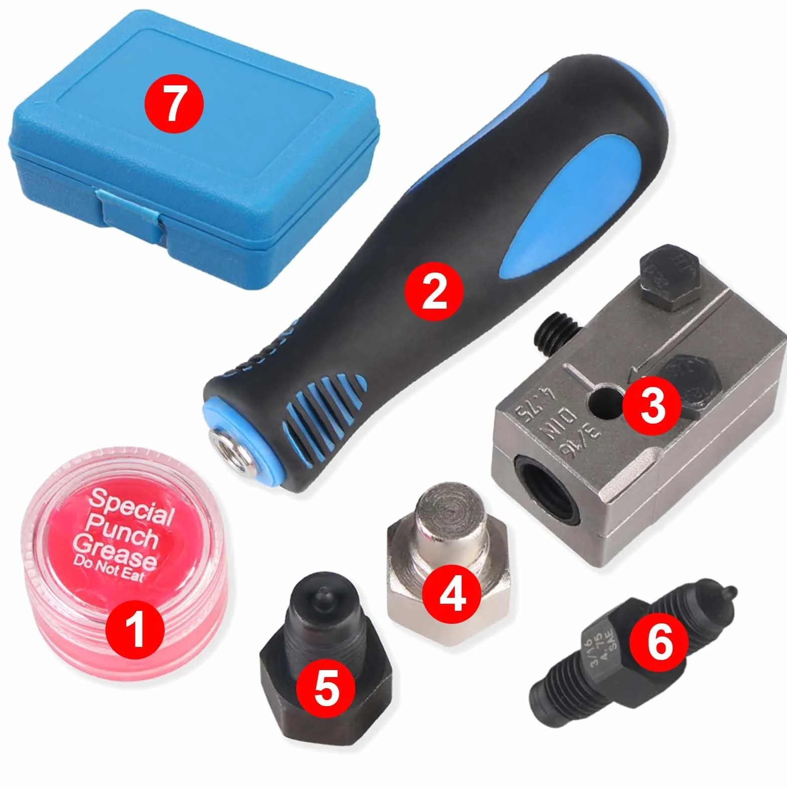 Juego de 6 Piezas,herramient abocardar Tubos Freno,Herramienta Abocardar Tubos Freno,Herramienta de abocardado Doble,Cable de Freno para Rebordear,Aplicable al Sistema de Frenos de automóviles