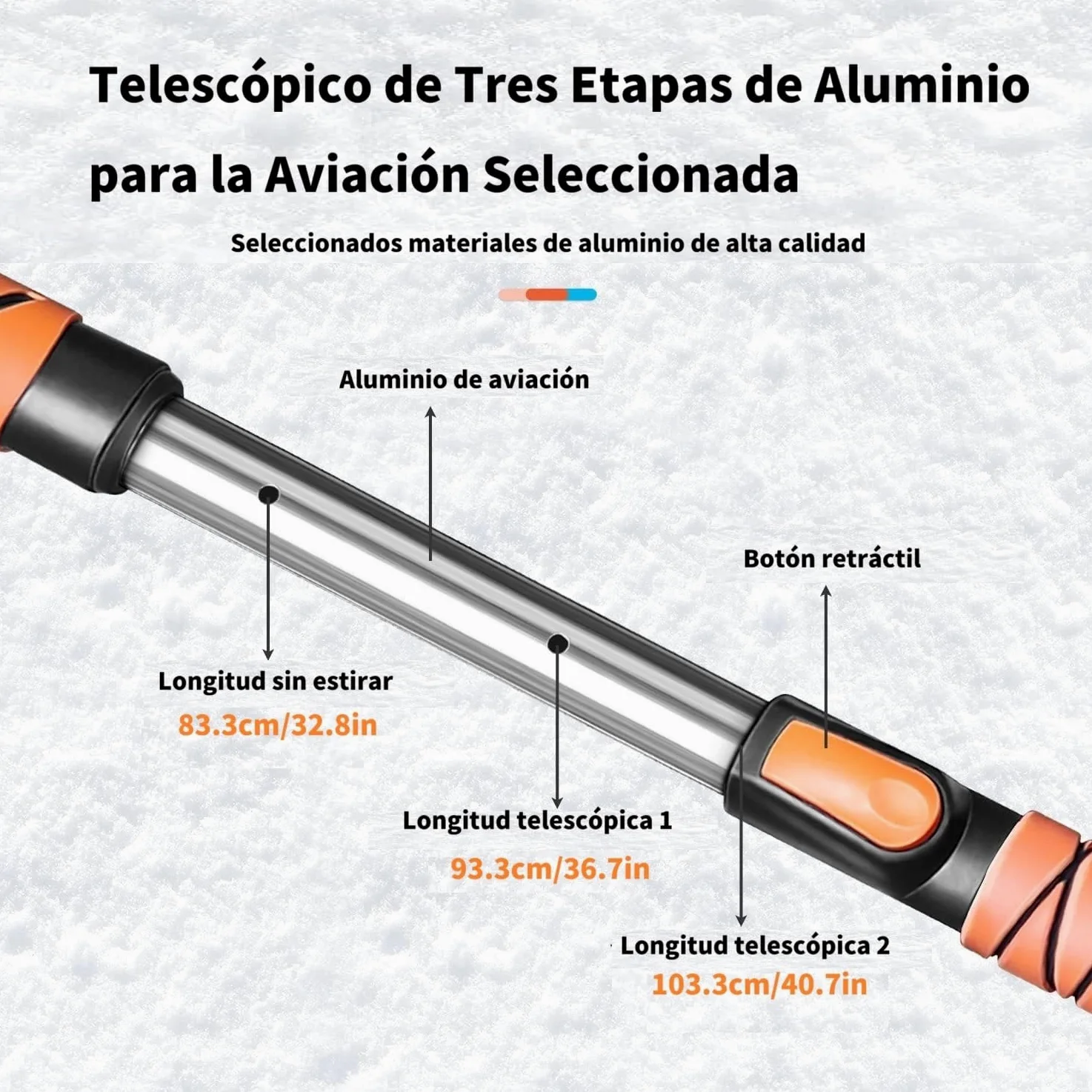 120 CM Cepillo de Nieve para Automóviles, 6 en 1 Raspador de Hielo para Limpiaparabrisas, Pala de Nieve con Mango Telescópico para Automóviles, SUV, Camiones