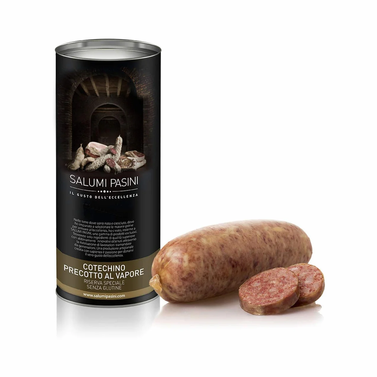 Cotechino Salumi Pasini Salchicha típica italiana precocinada al vapor 500 g